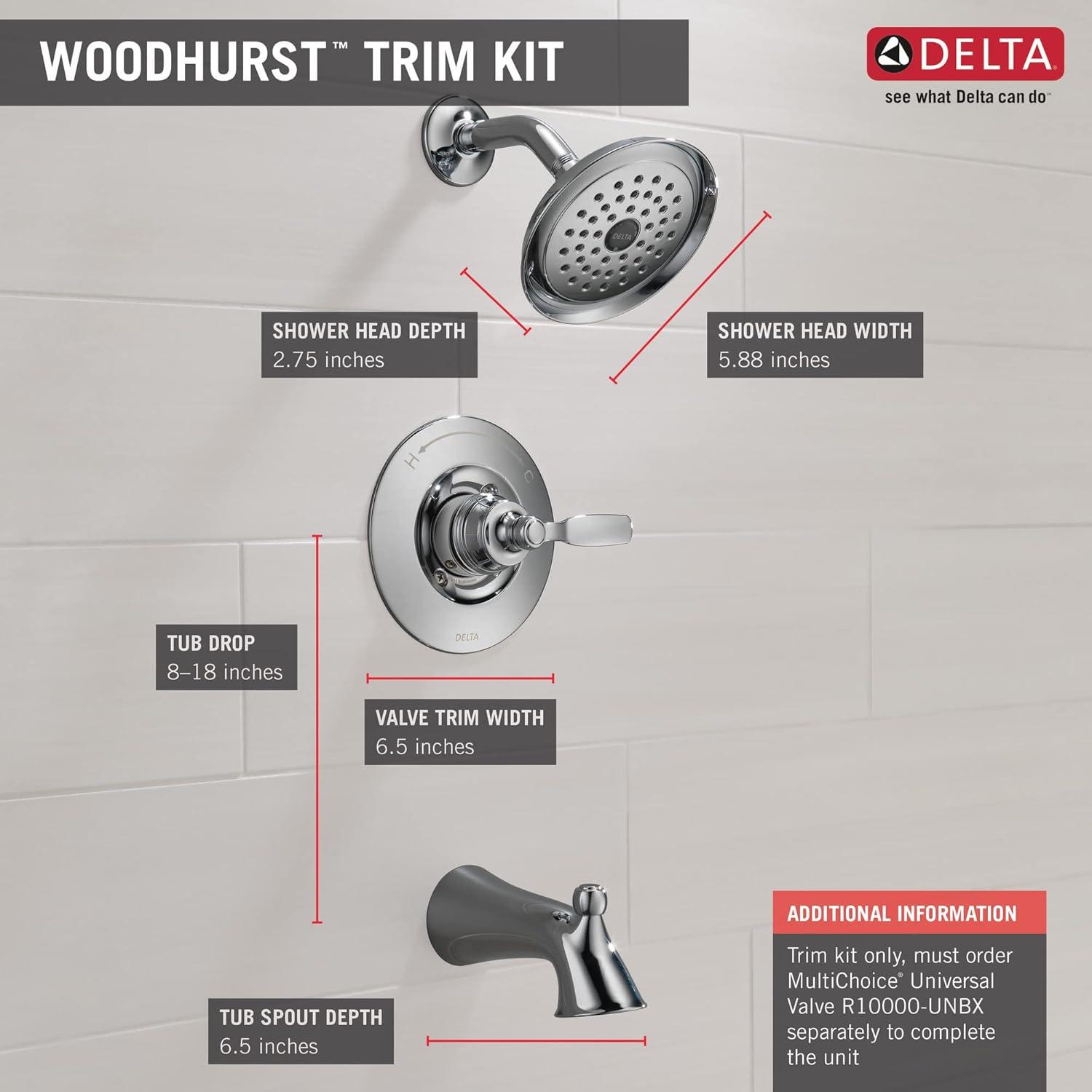 Woodhurst Pressure-Balanced Tub and Shower Faucet with Monitor