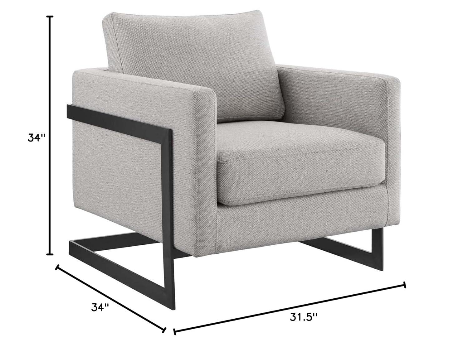 Posse Upholstered Fabric Accent Chair Black Camel
