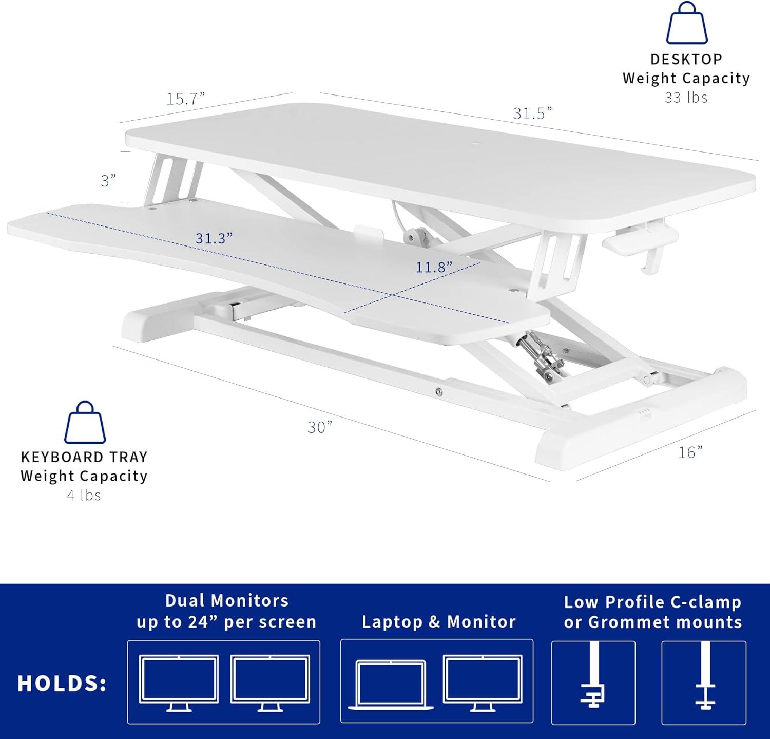 VIVO Height Adjustable Standing Desk Converter (DESK-V000K series)