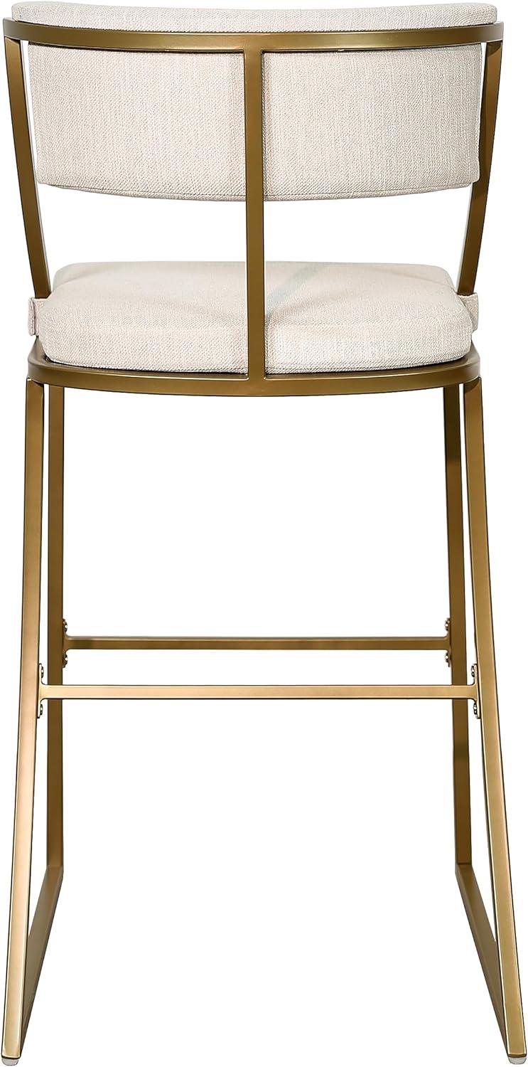 Mina 25in. Counter-Height Metal Bar Stool with Back- Antique Brass