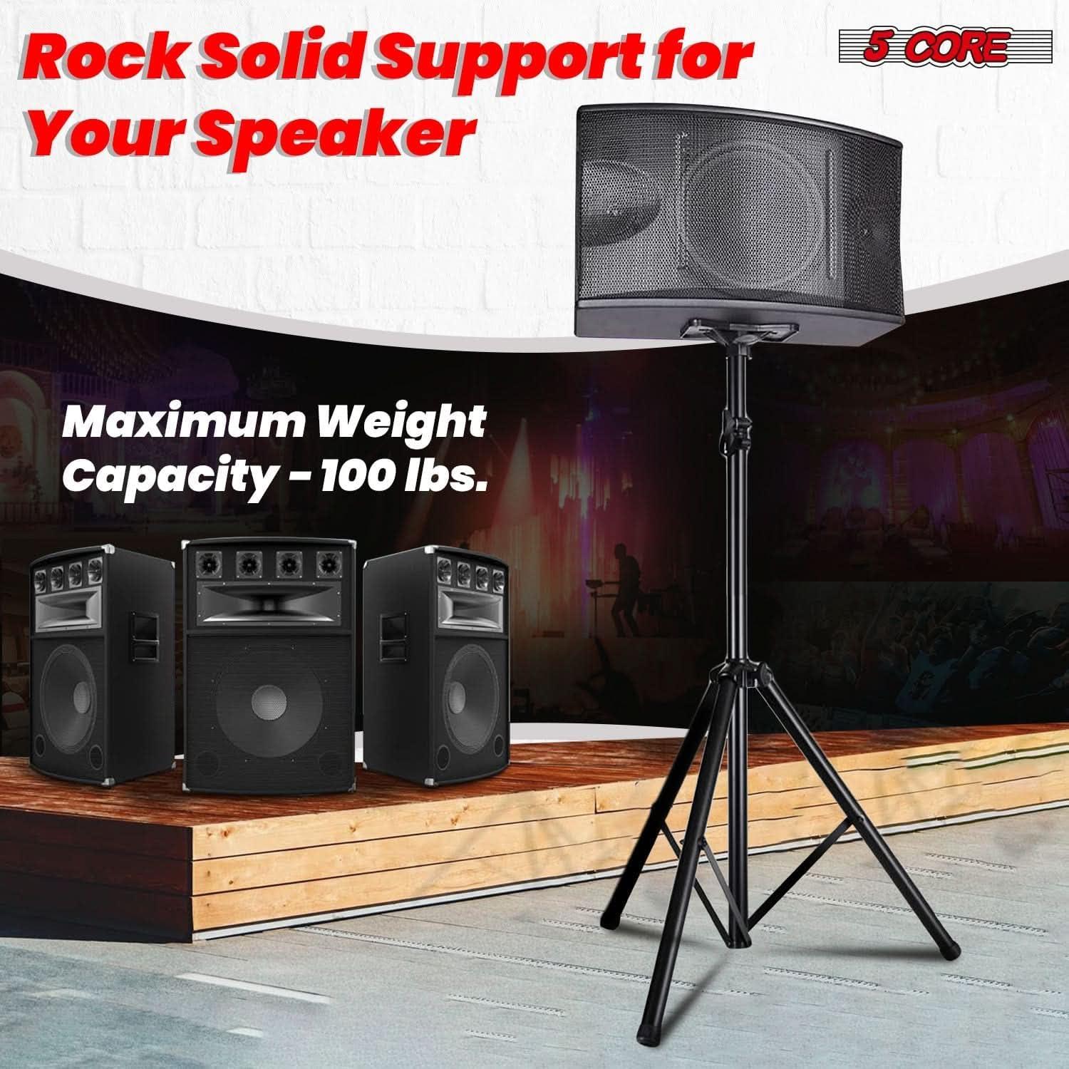 Arlmont & Co. 5 Core Speaker Stand Height Adjustable PA DJ Tripod Studio Monitor Stands w 35mm Compatible Insert
