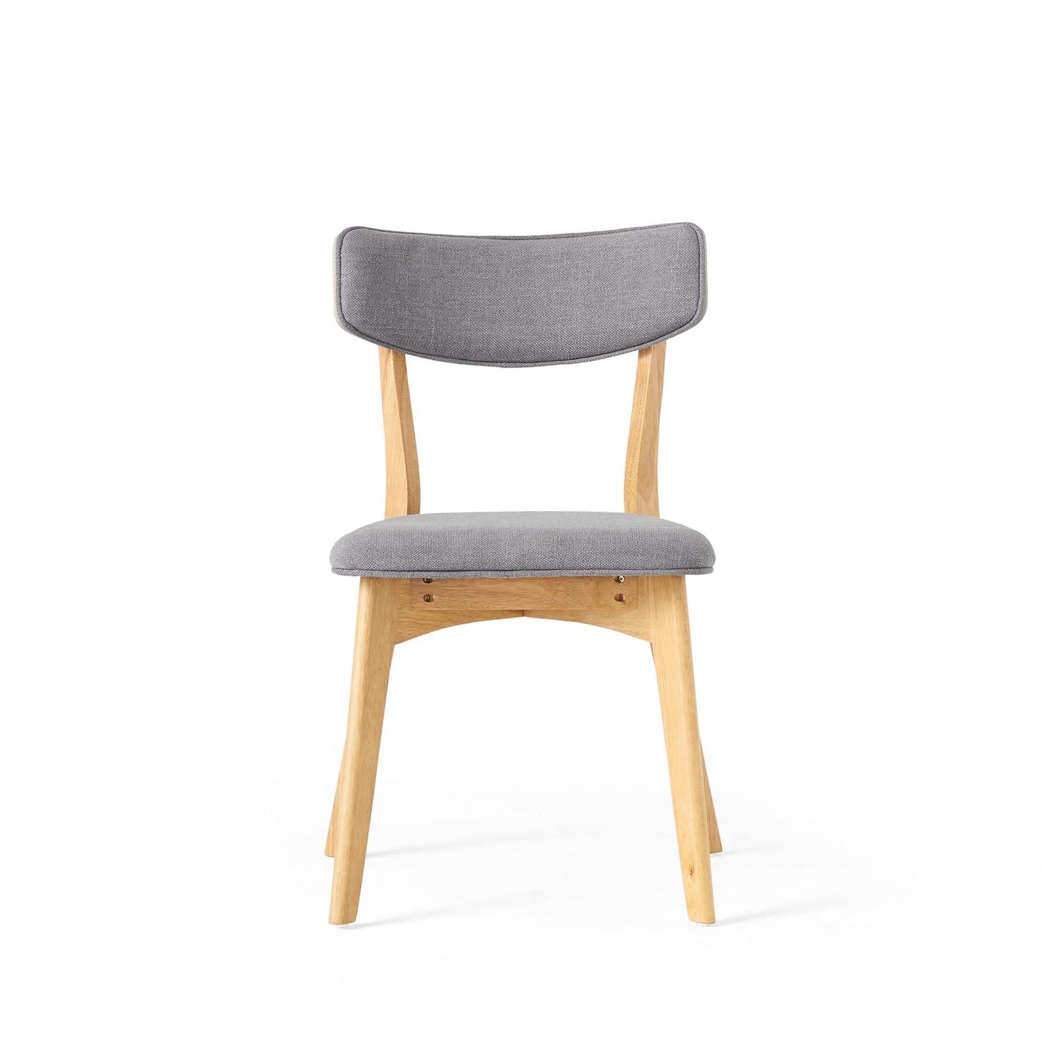 Molly Mid Century Modern Dining Chairs with Rubberwood Frame (Set of 2)