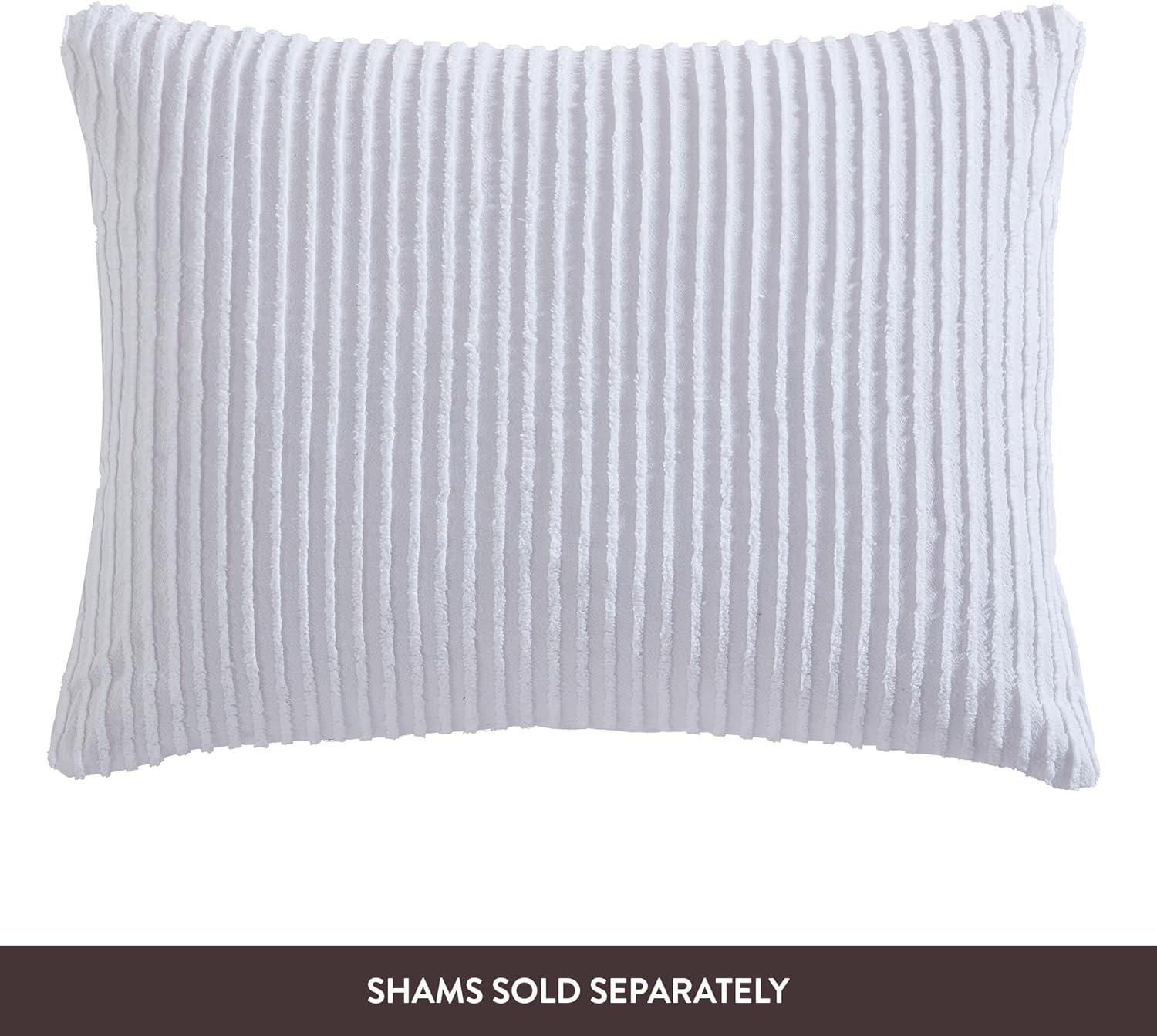Channel Chenille Bedspread White Full