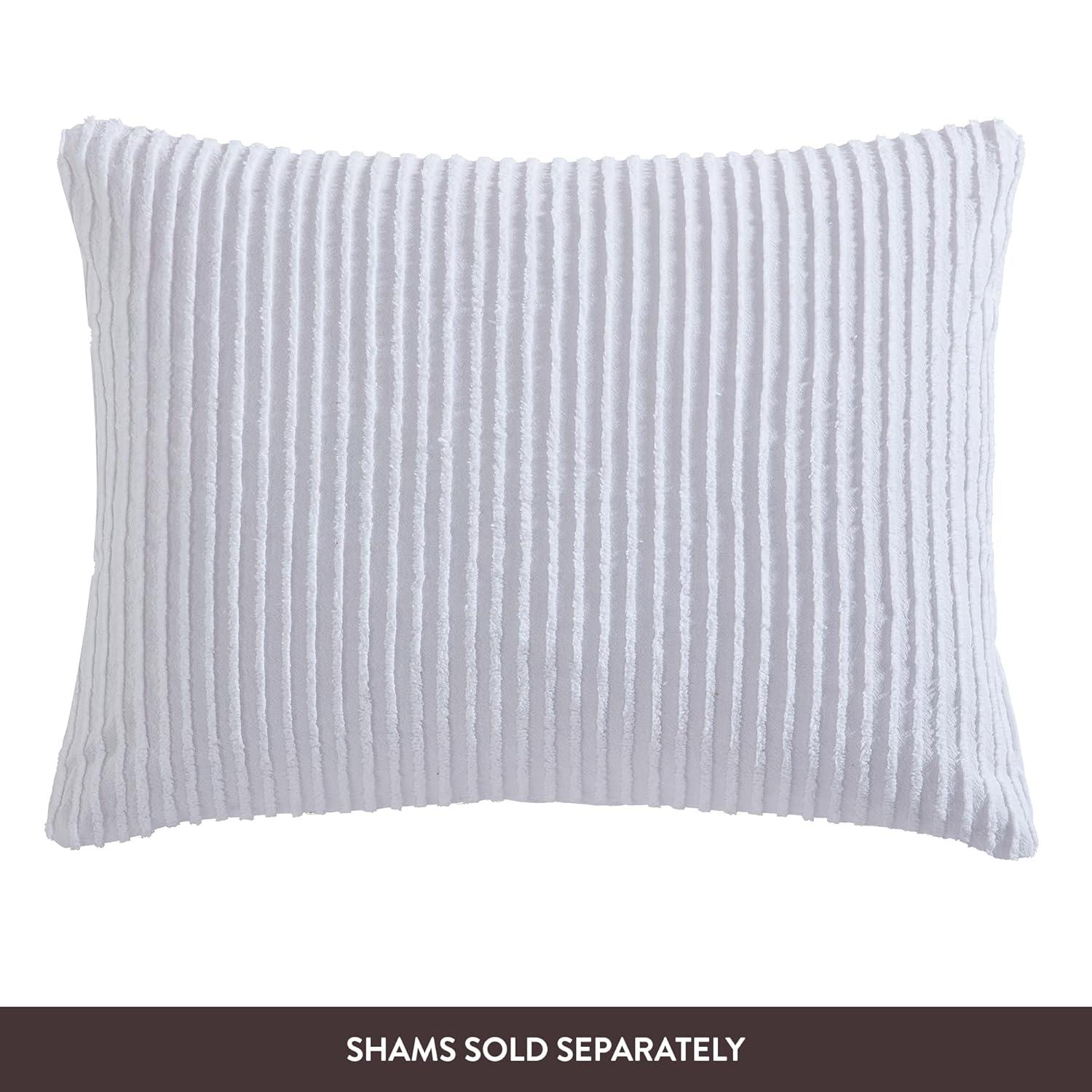 Channel Chenille Bedspread White Full