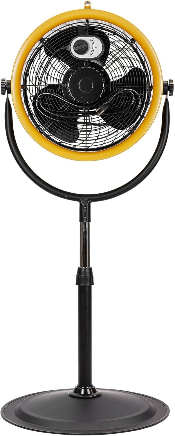 Yellow Industrial High Velocity Floor Fan with Aluminum Blades