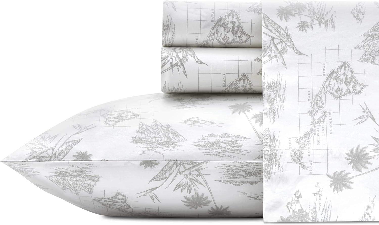 King Printed Pattern Sheet Set Vintage Map - Tommy Bahama