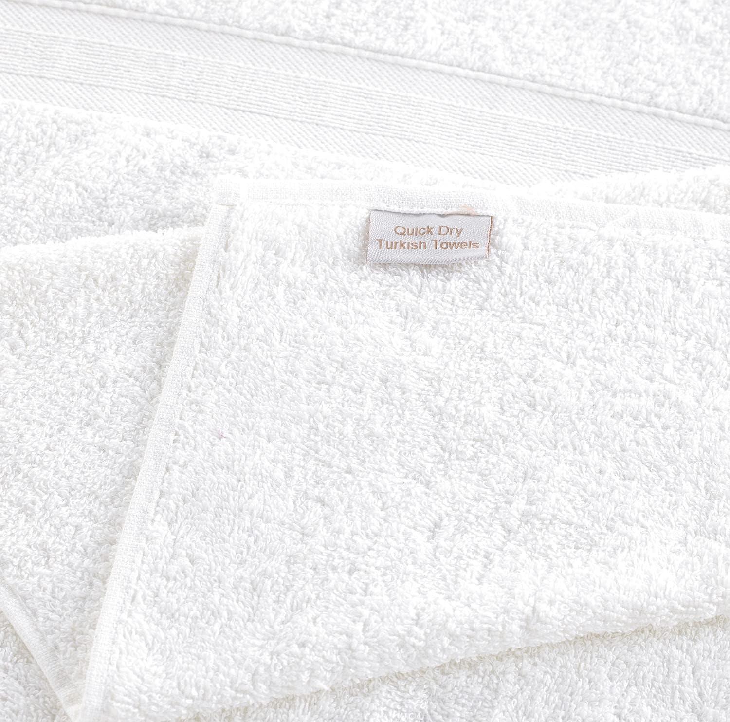 White Quick-Dry Turkish Cotton Bath Towels 27" x 54" Set of 4