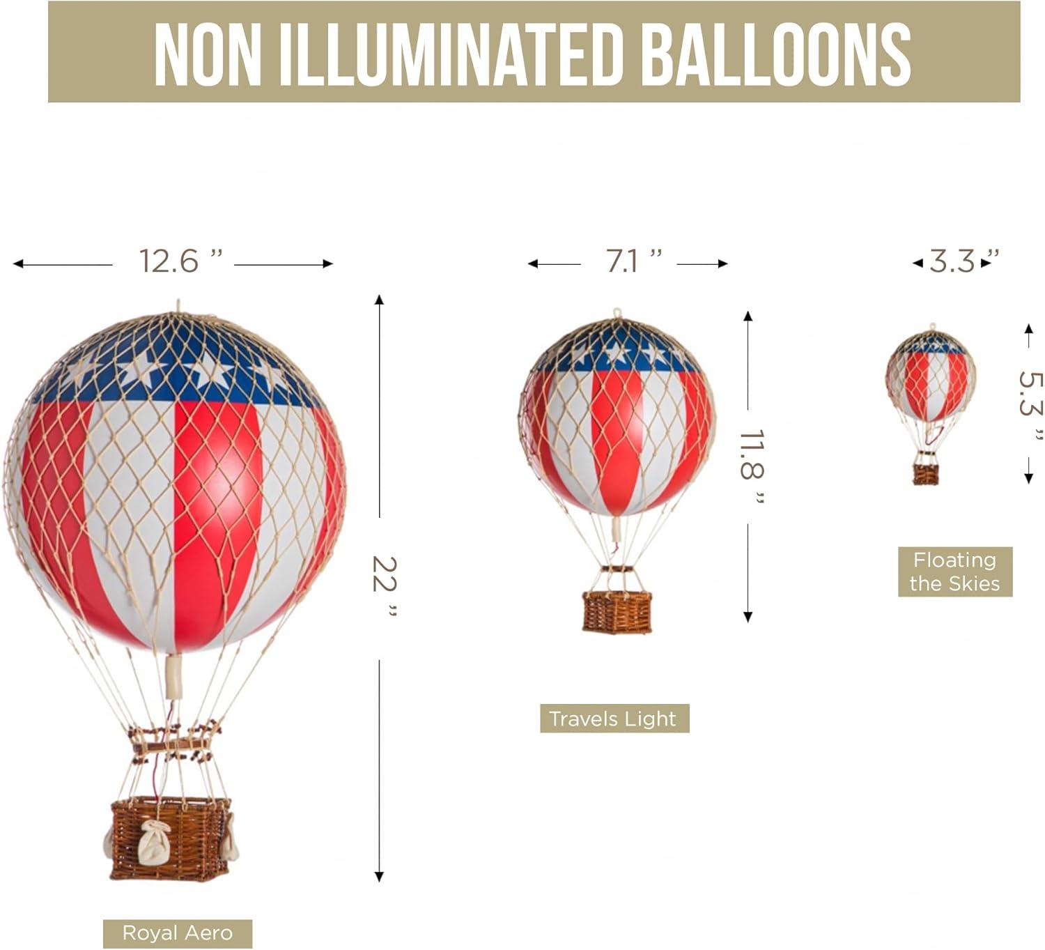 Patriotic Red White and Blue Woven Hot Air Balloon Decor