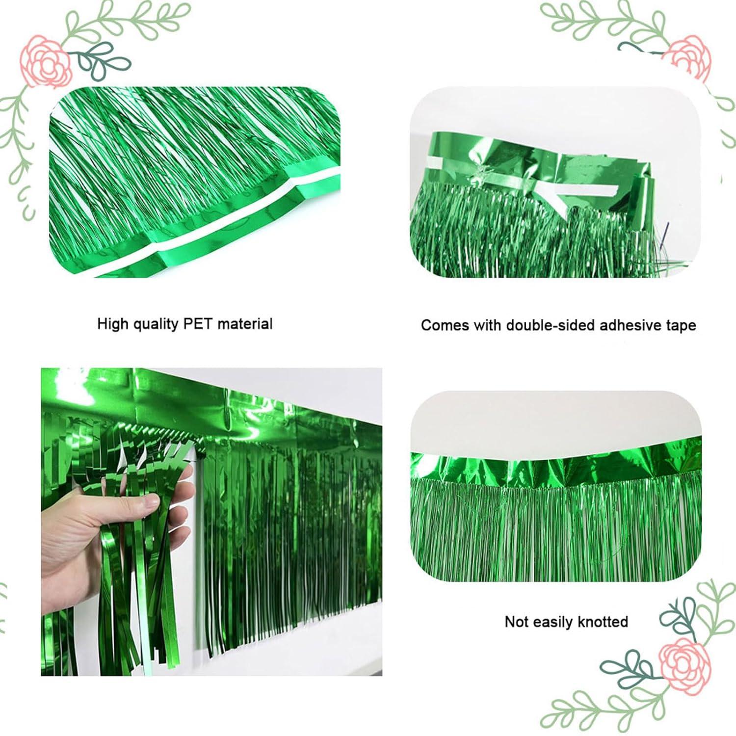 6 Pack 10 Feet Metallic Foil Fringe Garland Tinsel Streamers, Boriyuan Wall Hanging Fringe Backdrop Banner for Parade Floats, Wedding, Birthday, Christmas, New Year Party Decorations (Black)