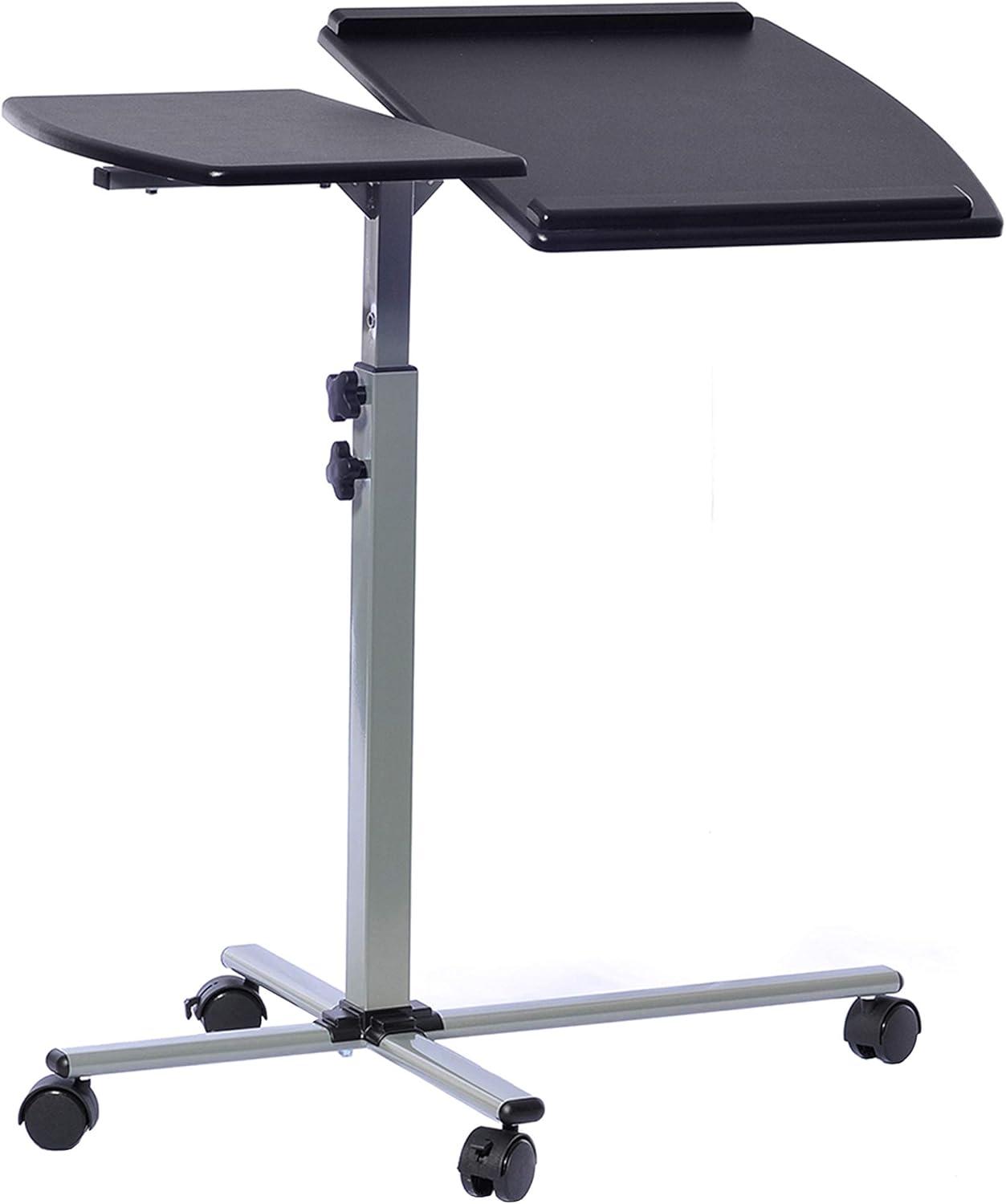 Mobile Laptop Cart Steel Graphite Black - Techni Mobili: Adjustable, Rolling Workstation with Locking Wheels