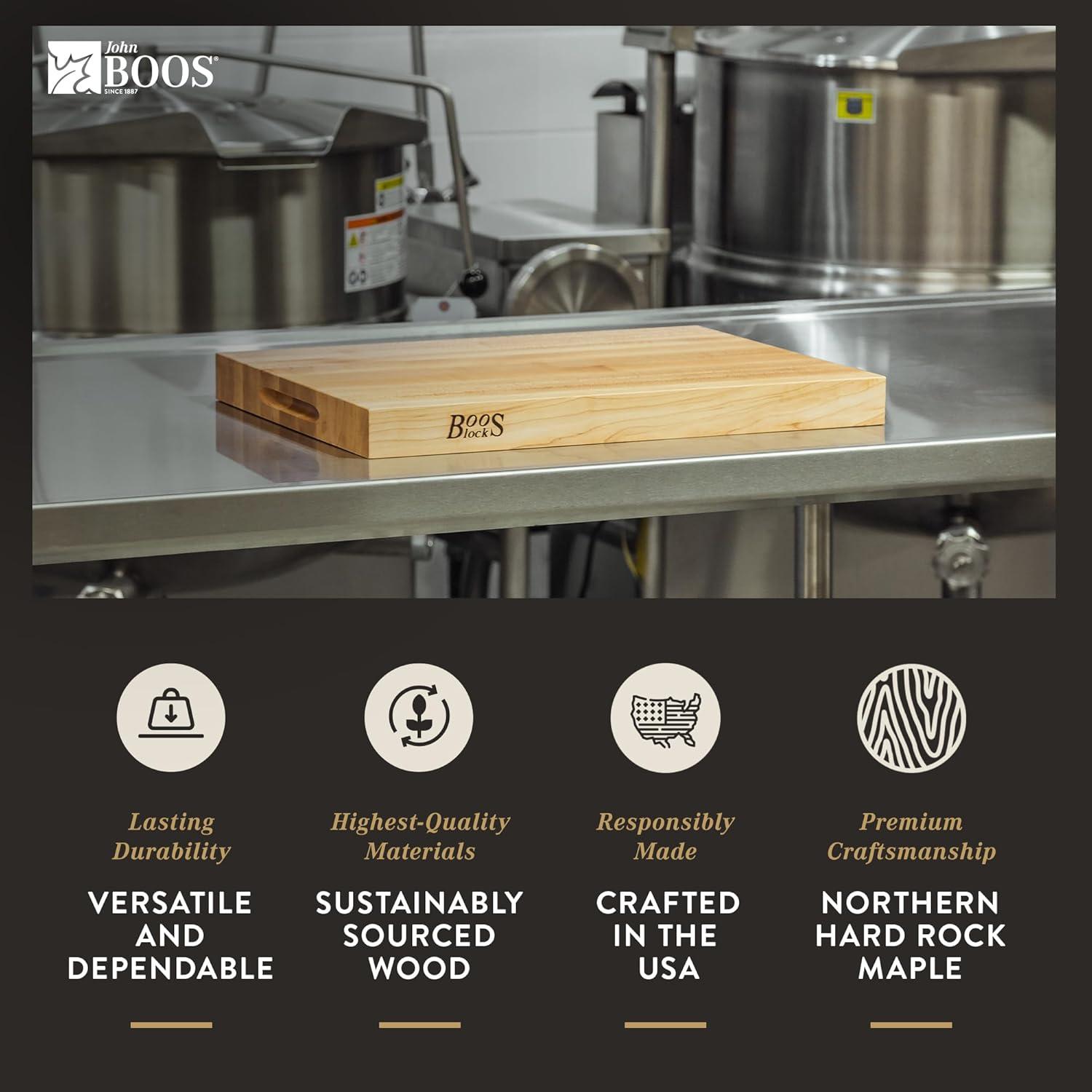 John Boos John Boos Platinum Series Reversible Wood Cutting Board, Maple