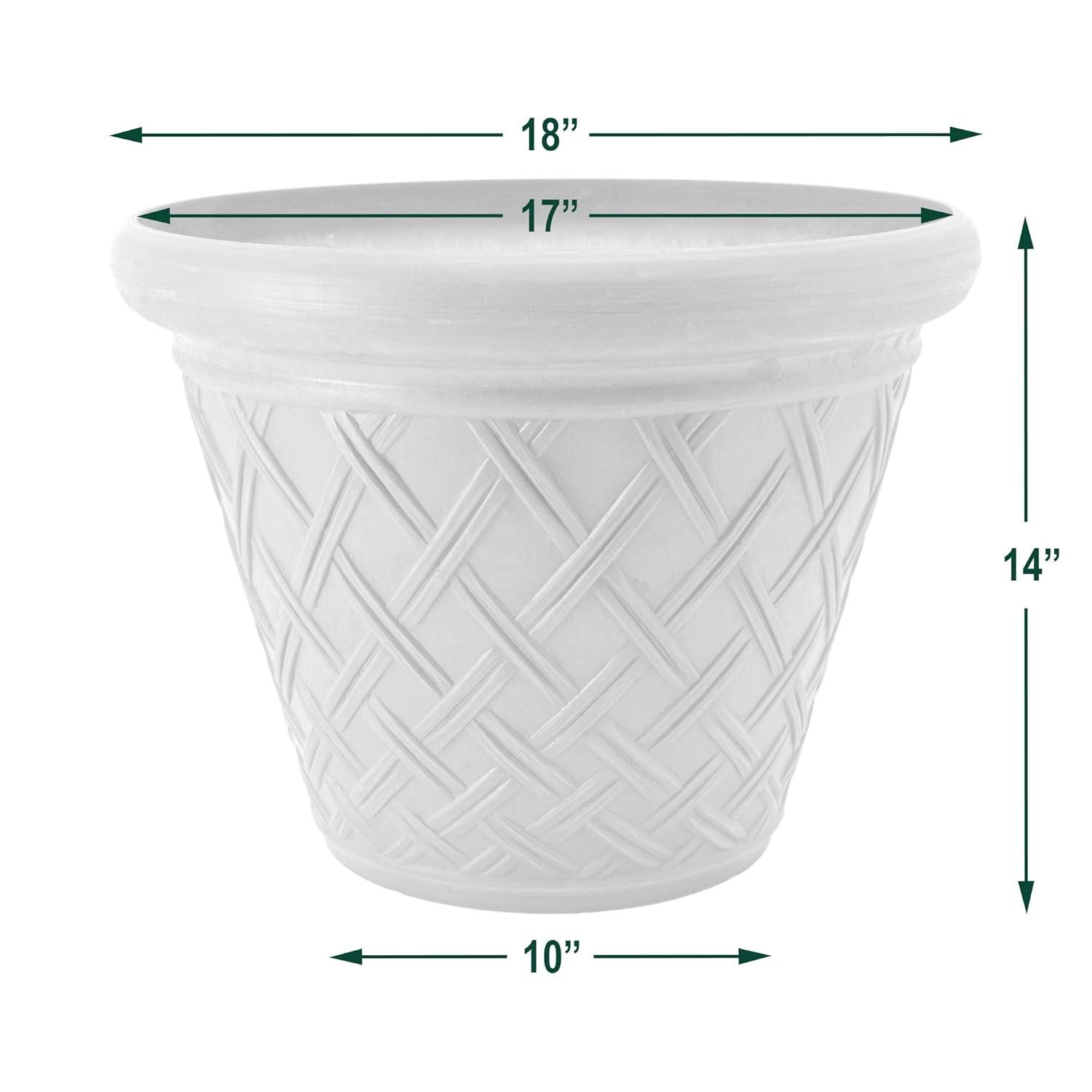 Basket Weave 18 in. x 14 in. Chocolate PSW Pot