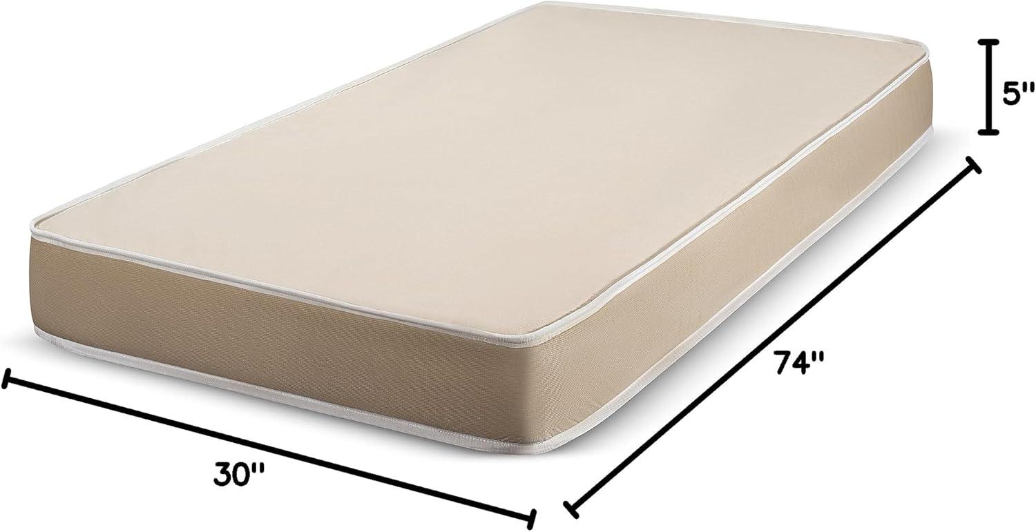 Fortnight Bedding 5 inch Foam Mattress Fabric Cover 30x74 inch for RV, Cot, Folding Bed & Daybed