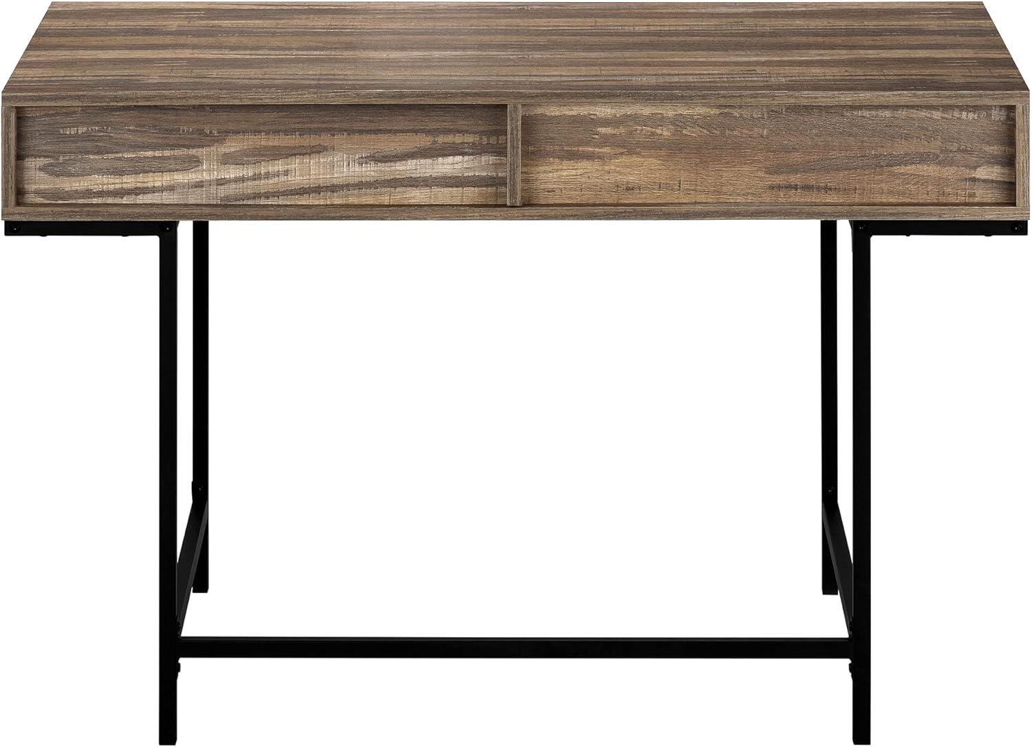 Monarch Specialties Computer Desk Home Office Laptop Storage Drawers 48InchL Work Metal Laminate Black Marble Look Contemporary Modern