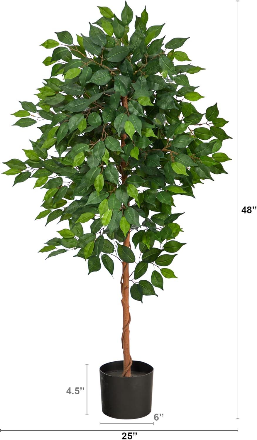 Nearly Natural 4-ft Ficus Artificial Tree