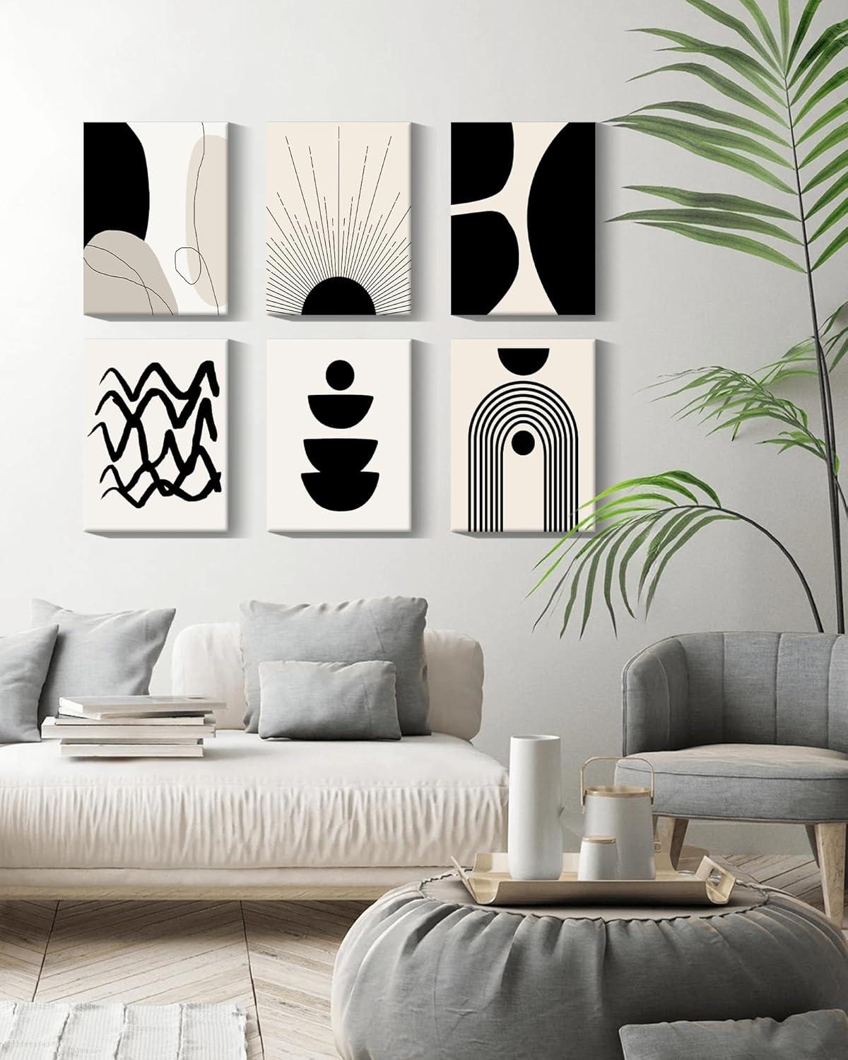 Boho Abstract Geometric Canvas Wall Art Set for Kids