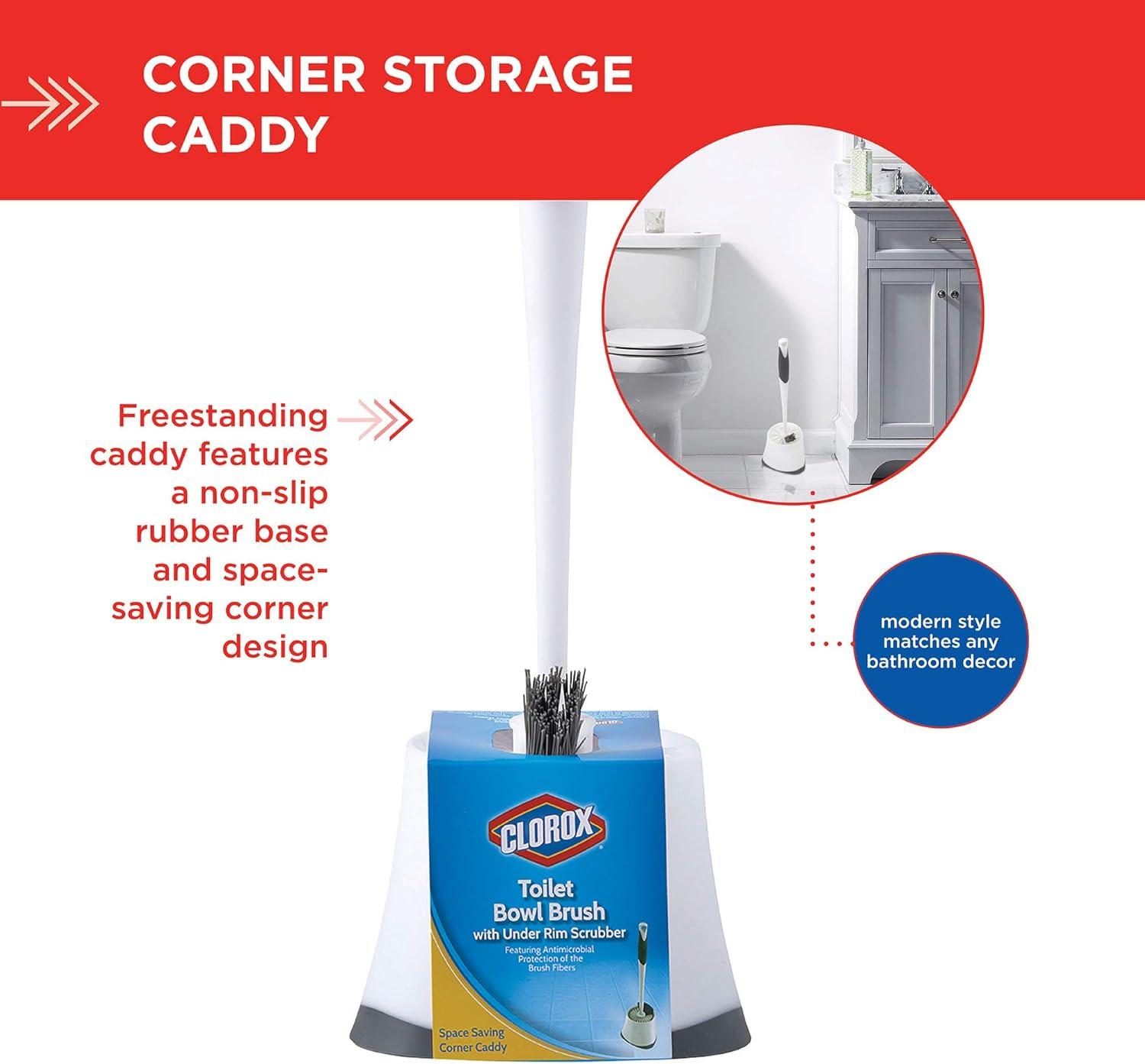 Clorox Corner Toilet Brush & Holder