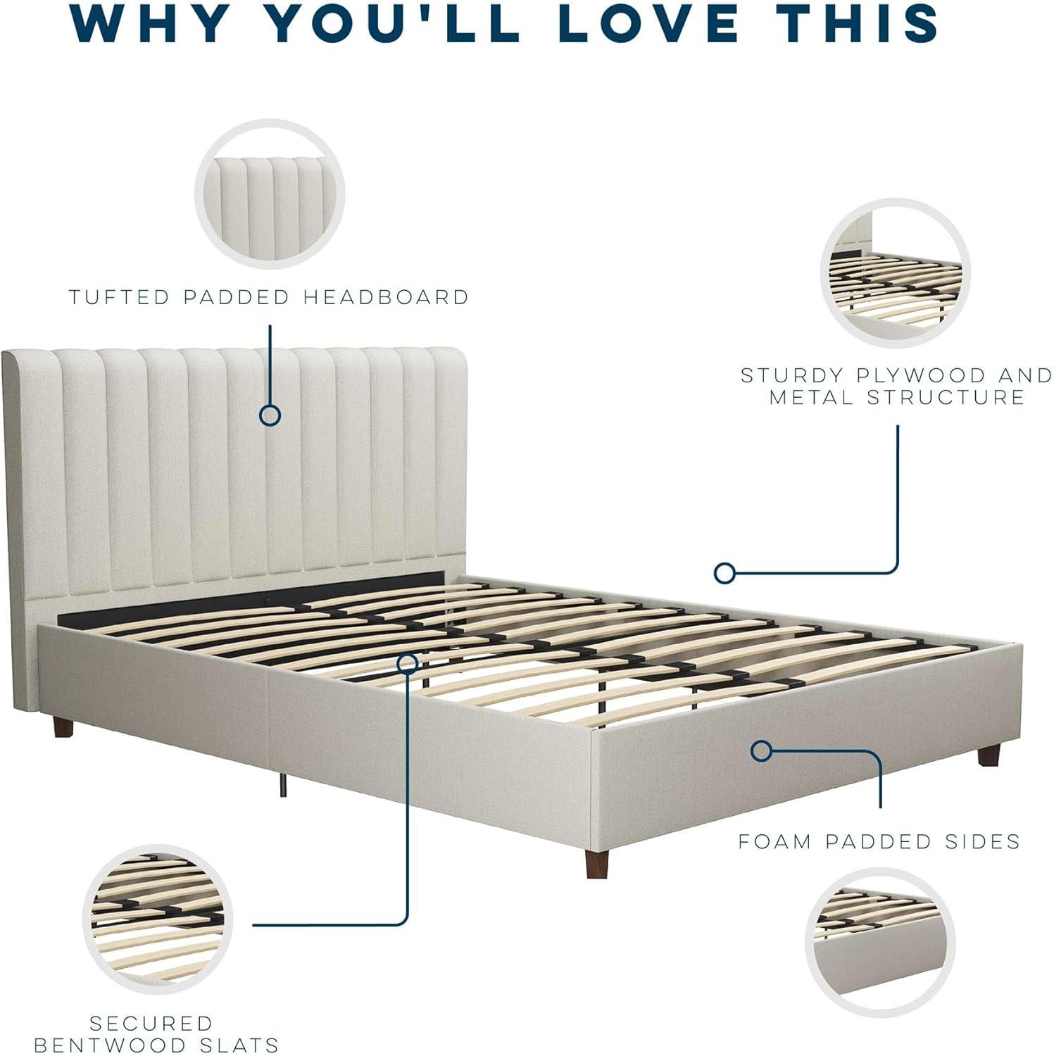 Brittany Tufted Upholstered Platform Bed