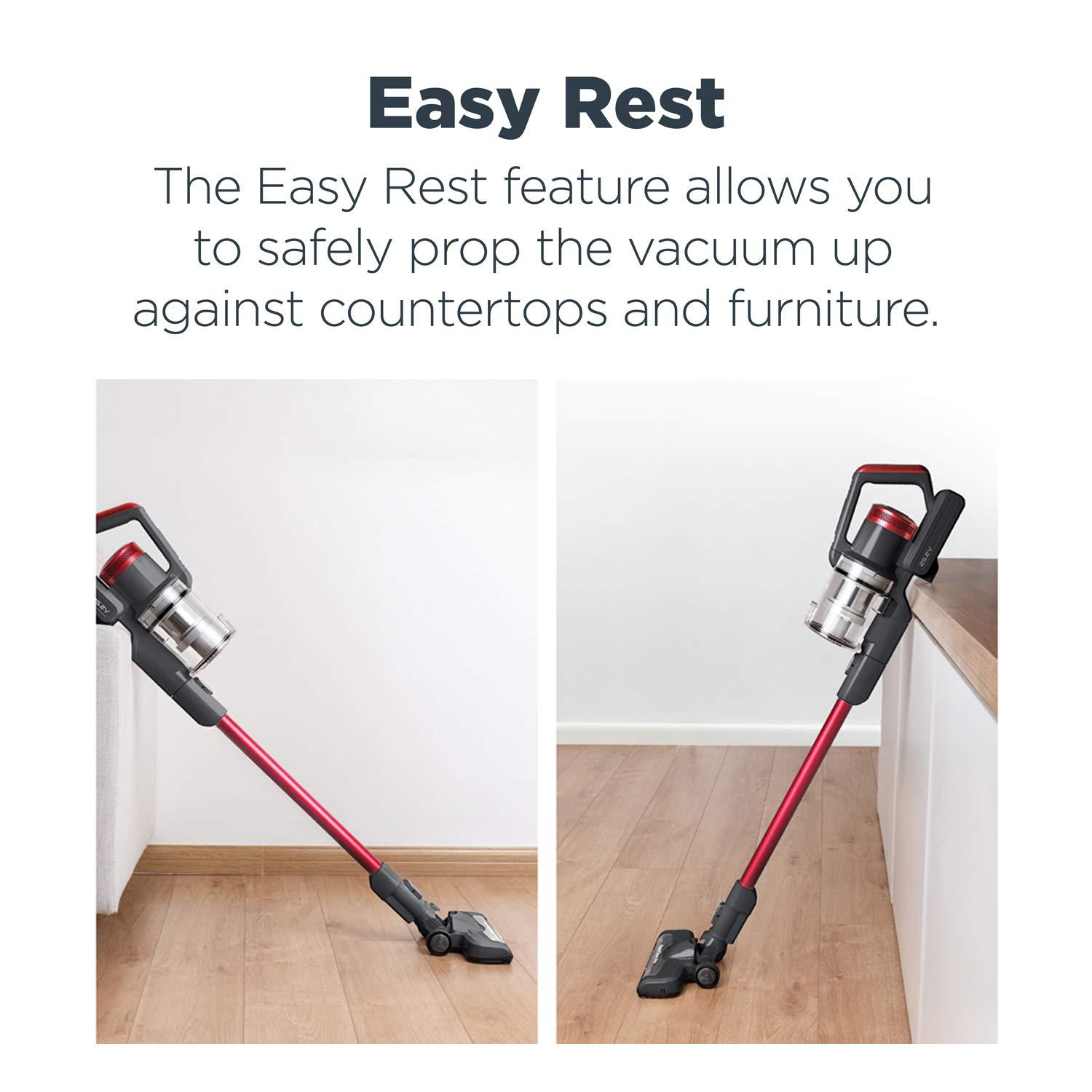 Eureka RapidClean Pro Lightweight Cordless Vacuum Cleaner  Convenient Stick and Handheld Vac  Red Black
