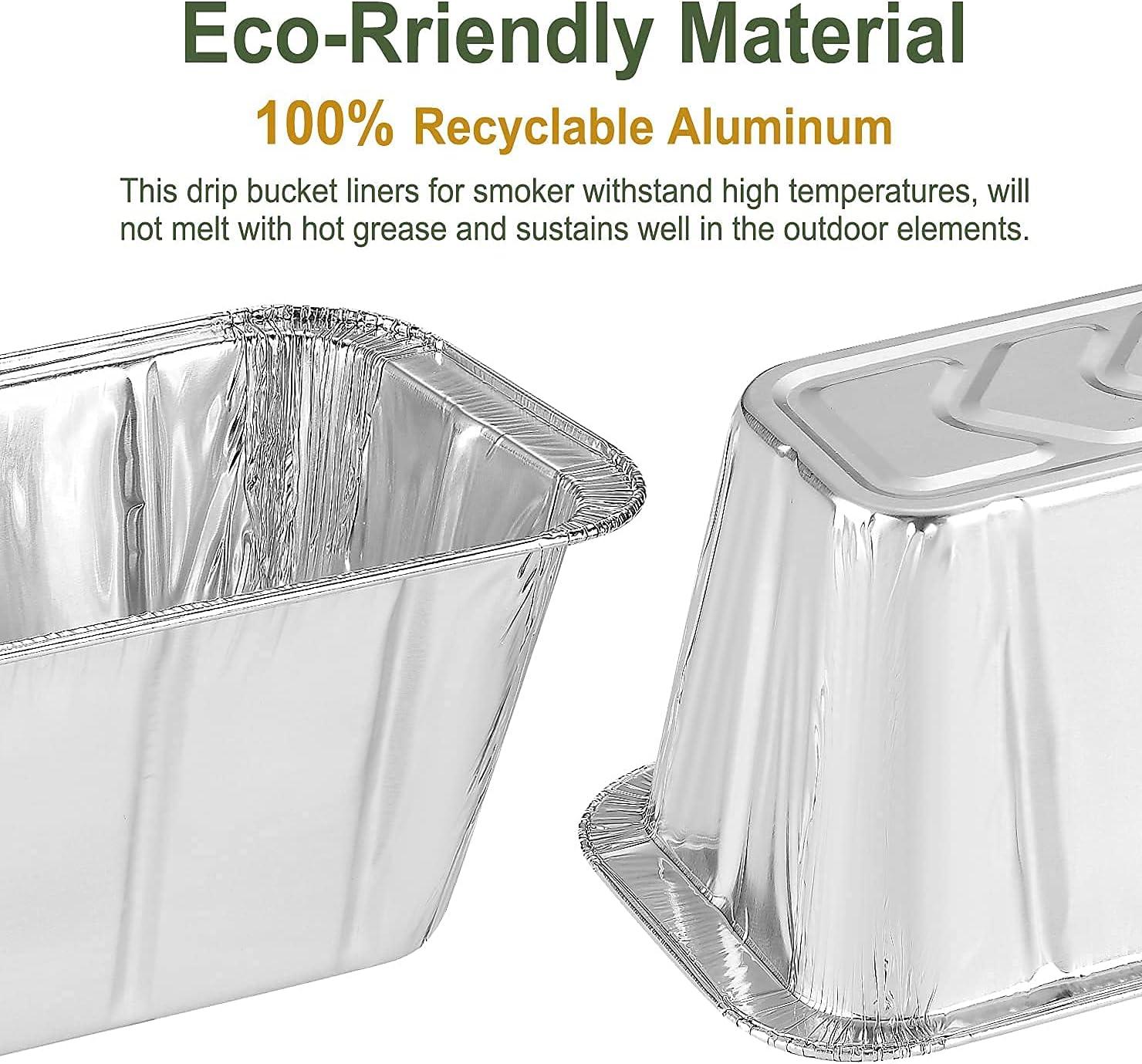 50 Pack Grease Cup Liners for Blackstone 17, 22, 28, 30, 36 Inch Griddle with Rear Grease Cup, Disposable Aluminum Foil Drip Pan, 8 x 3.7 Inch