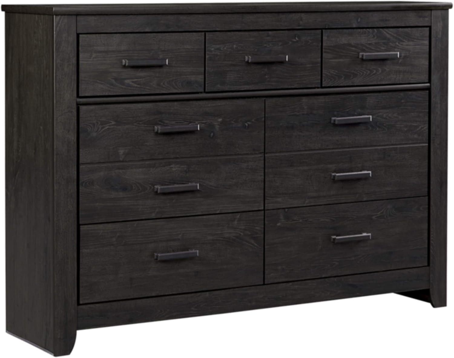 Brinxton 61" Gray Oak 7-Drawer Dresser with Pewter Handles