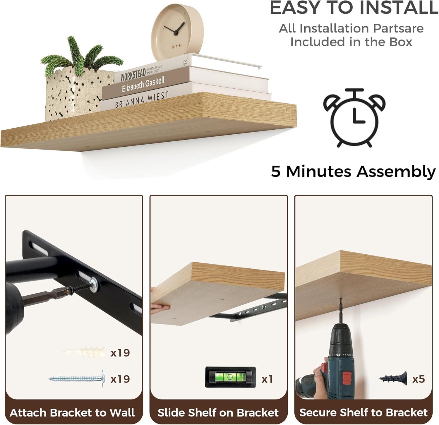 Hokku Designs Soeke 2 Piece Floating Shelf