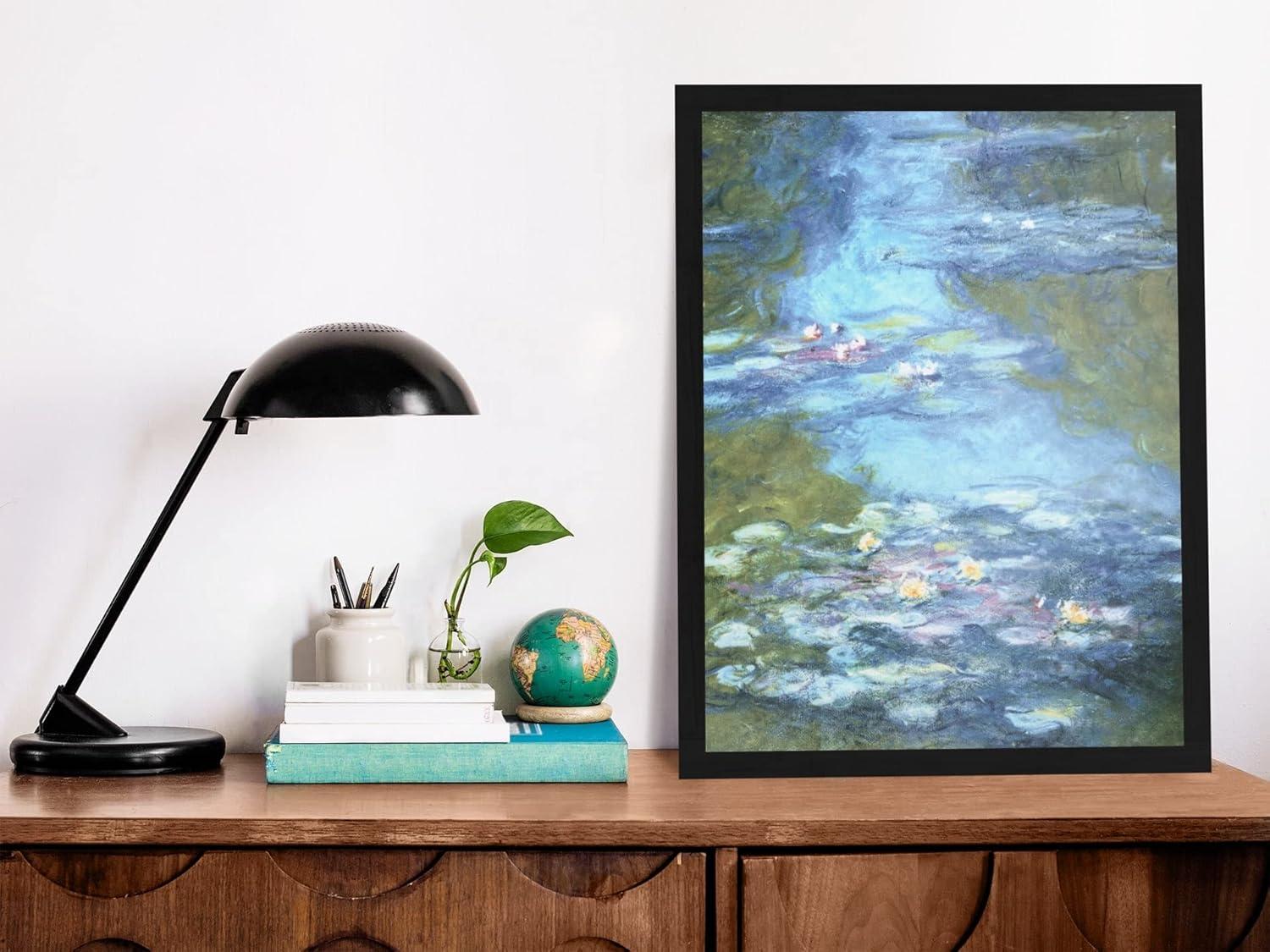 Claude Monet Water Lilies Poster Circa 1916 Flower Pond Painting Famous Artist French Impressionist Painter Artwork Art Items Floating Home Living Room Bedroom Cool Wall Art Print Poster 12x18