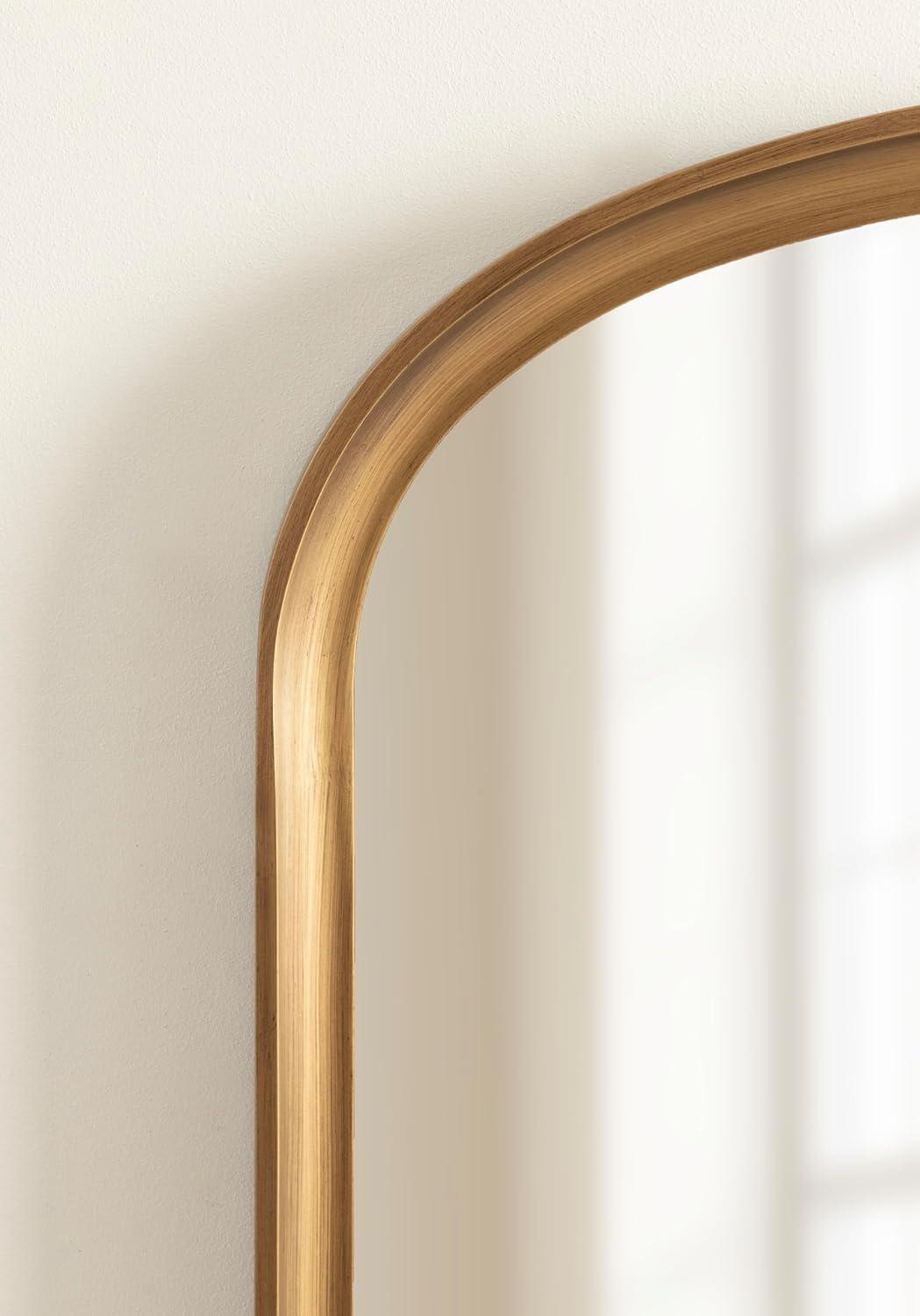 24"x36" Hatherleigh Basket Arch Wall Mirror Gold - Kate & Laurel All Things Decor: Durable Wooden Frame, No Assembly Required