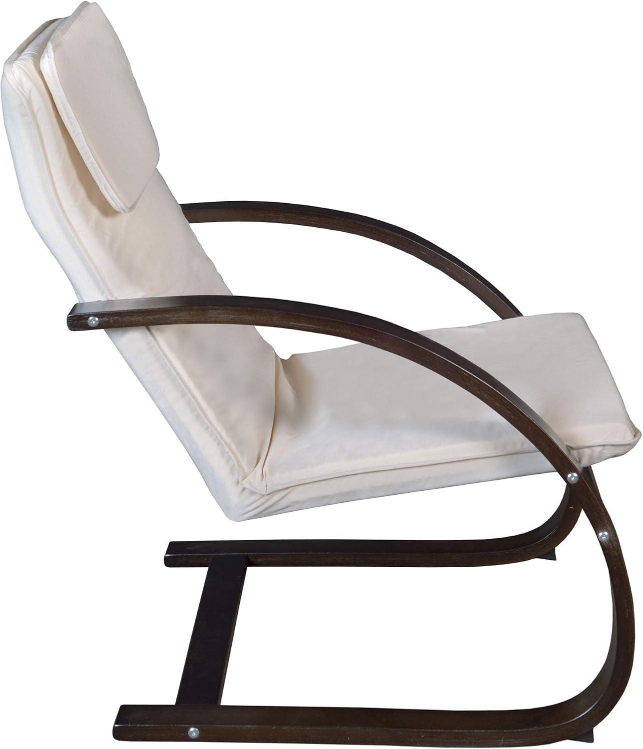 Niche Mia Bentwood Reclining, Lounge, Rocking Chair- Mocha Walnut/ Beige