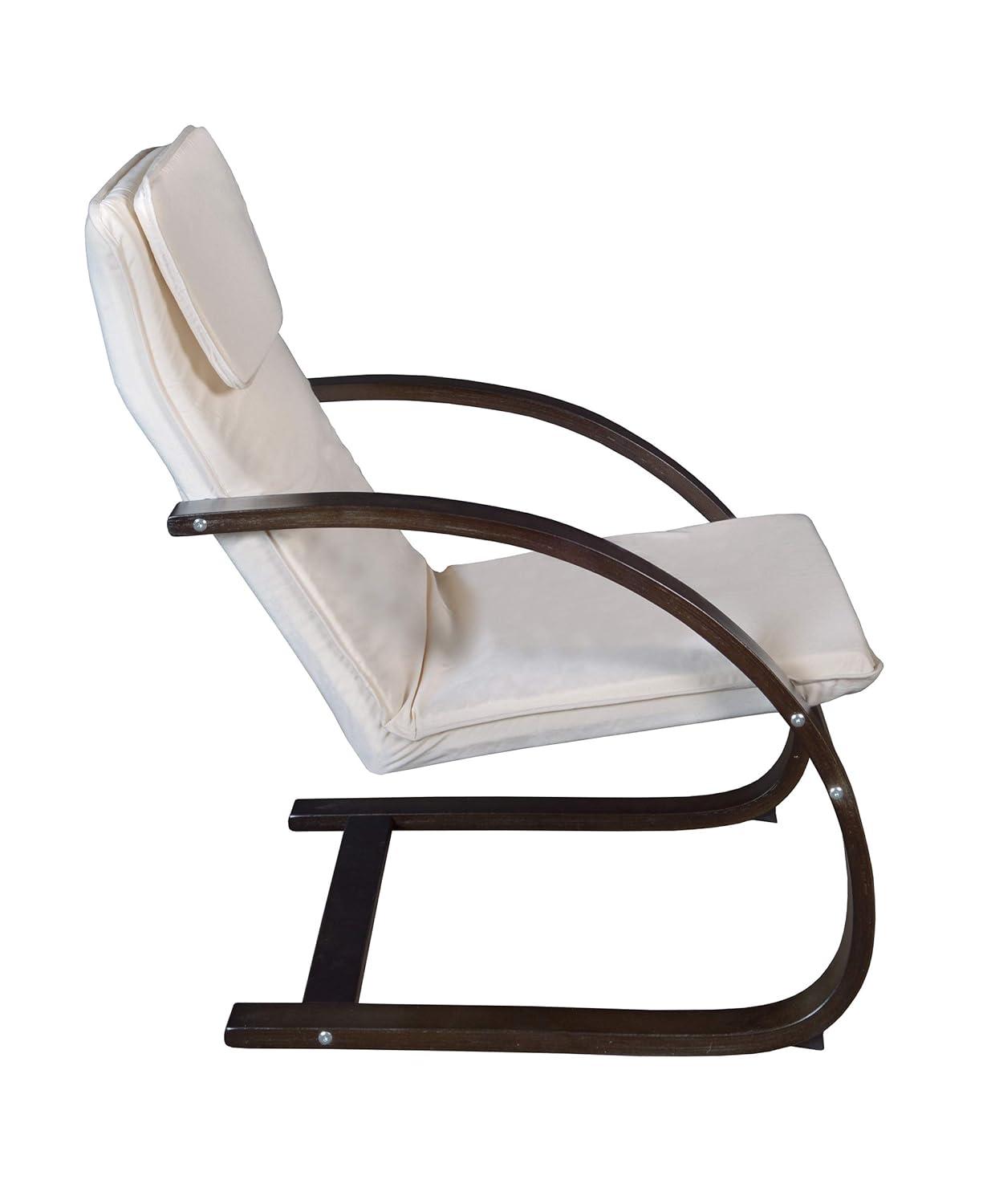 Niche Mia Bentwood Reclining, Lounge, Rocking Chair- Mocha Walnut/ Beige