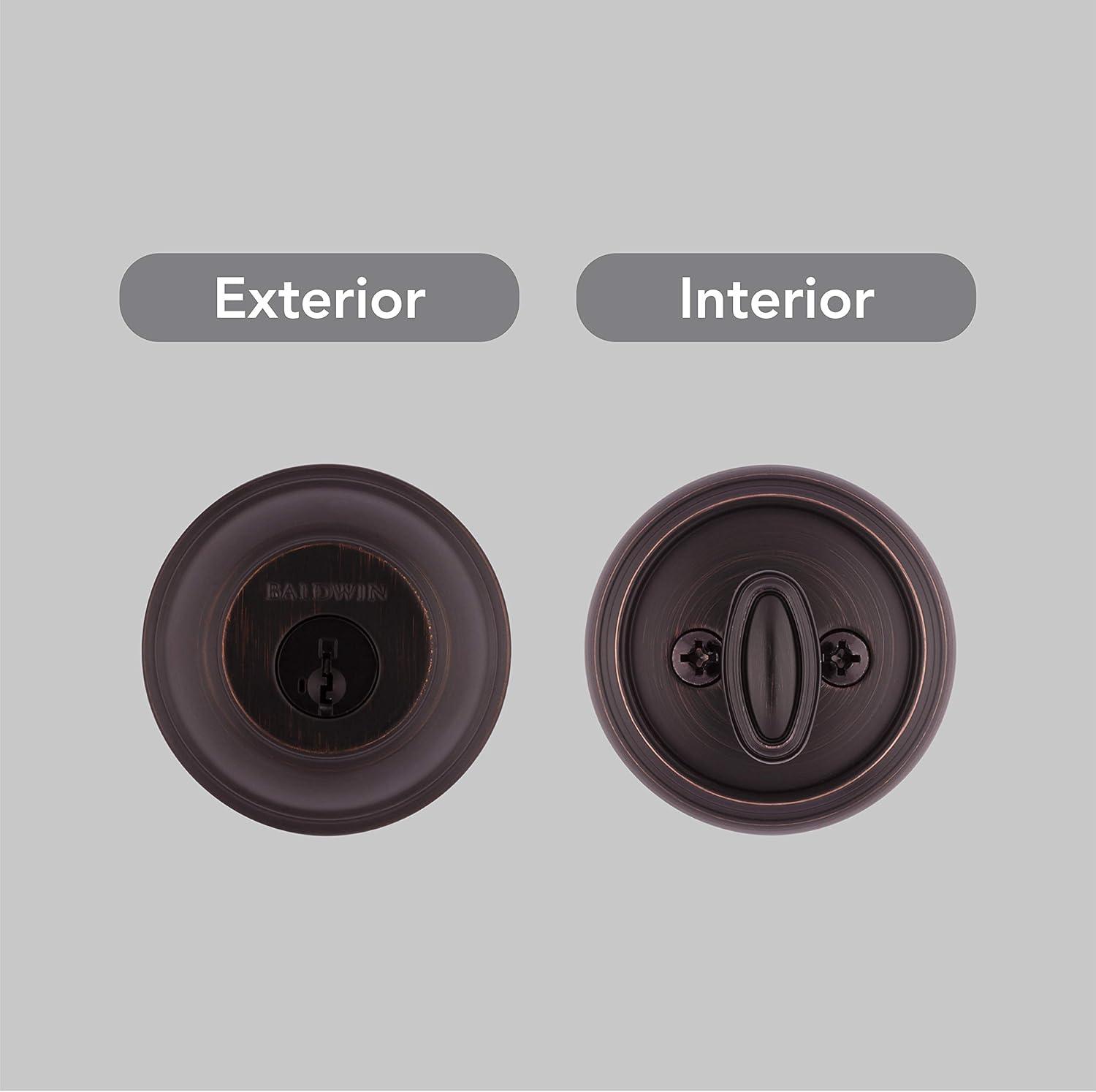 Baldwin Prestige 380 Round Single Cylinder Deadbolt Featuring SmartKey® Security