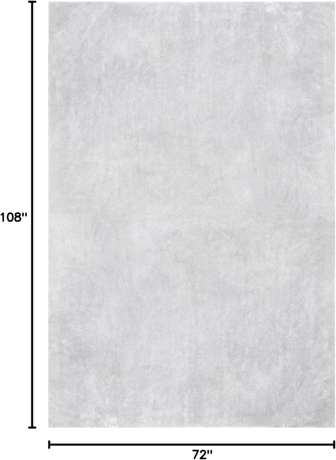 Nuloom Loni Cozy Plush Solid Pet Friendly Premium Machine Washable Shag Area Rug, 6' x 9', Light Grey
