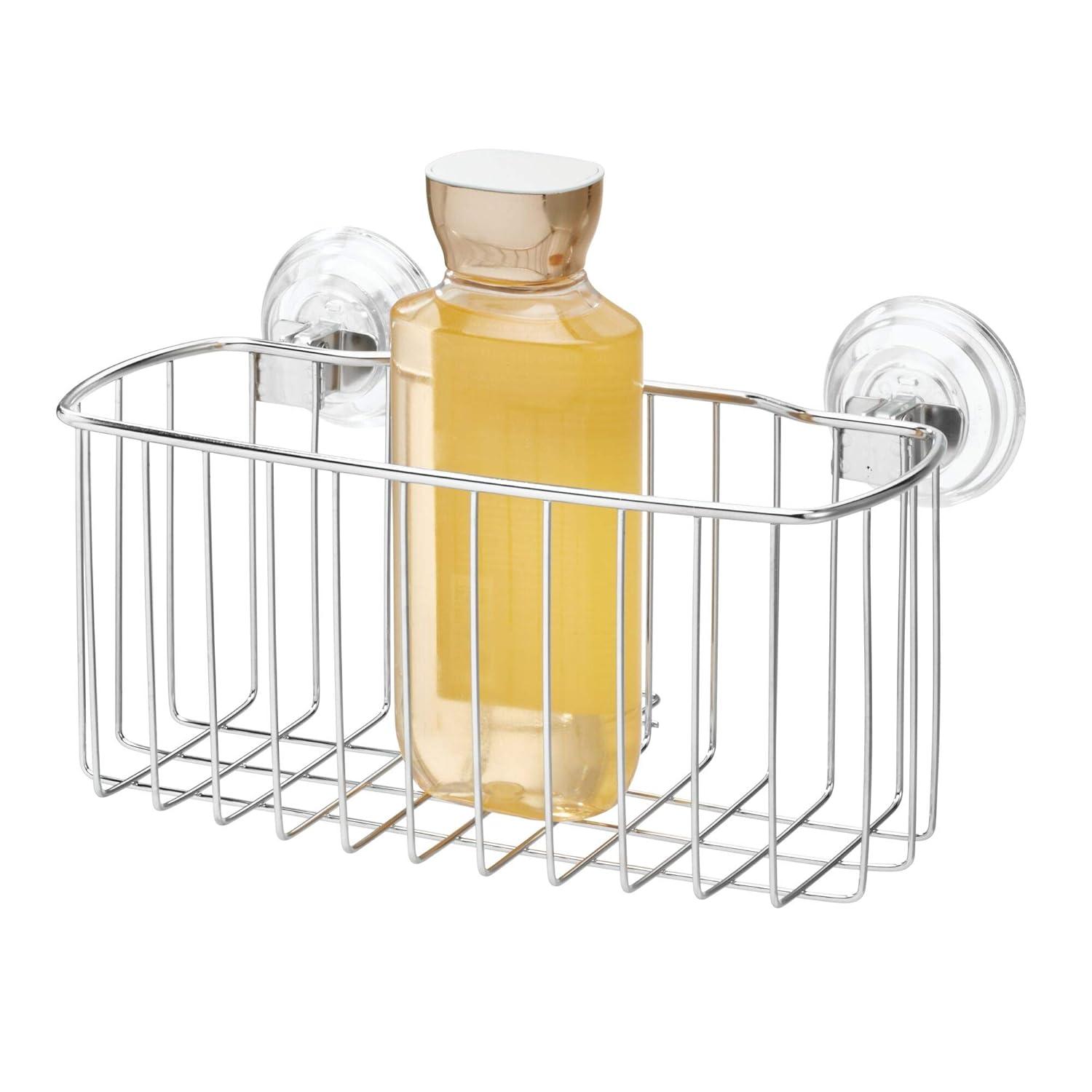 iDesign Reo Suction Stainless Steel Shower Basket