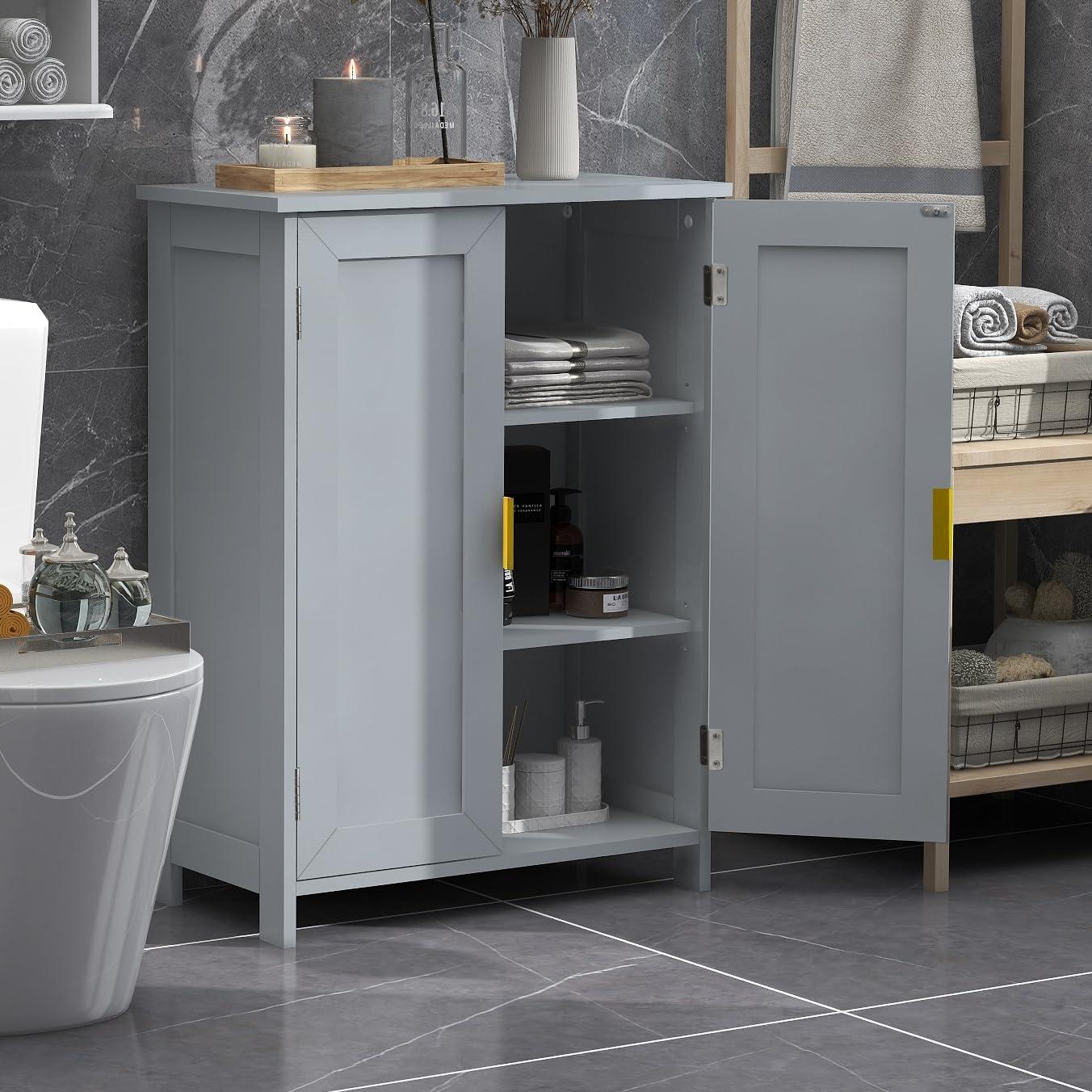Bathroom Storage Cabinet, Freestanding with 2 Doors,Towel Cabinet for Bathroom Floor Cabinet