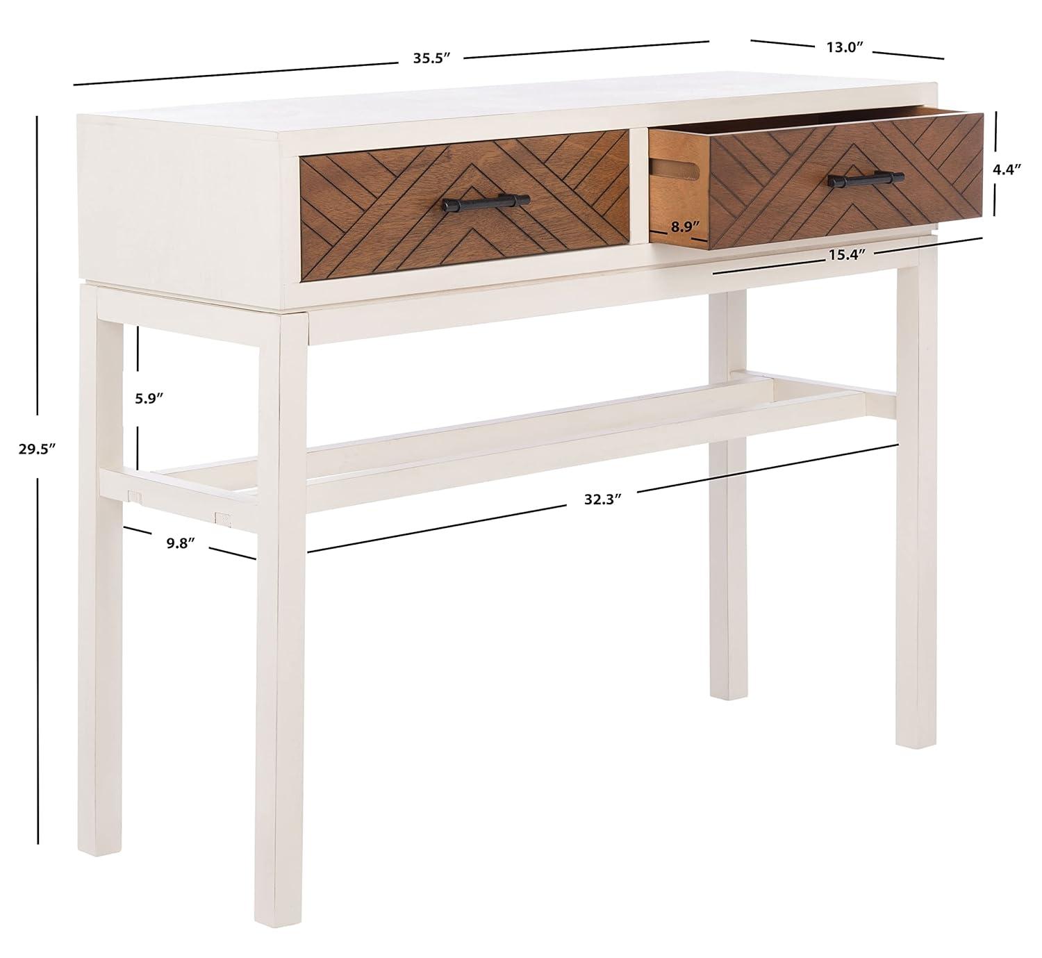 Ajana 2 Drawer Console Table - CNS5709C - Off-White - Safavieh