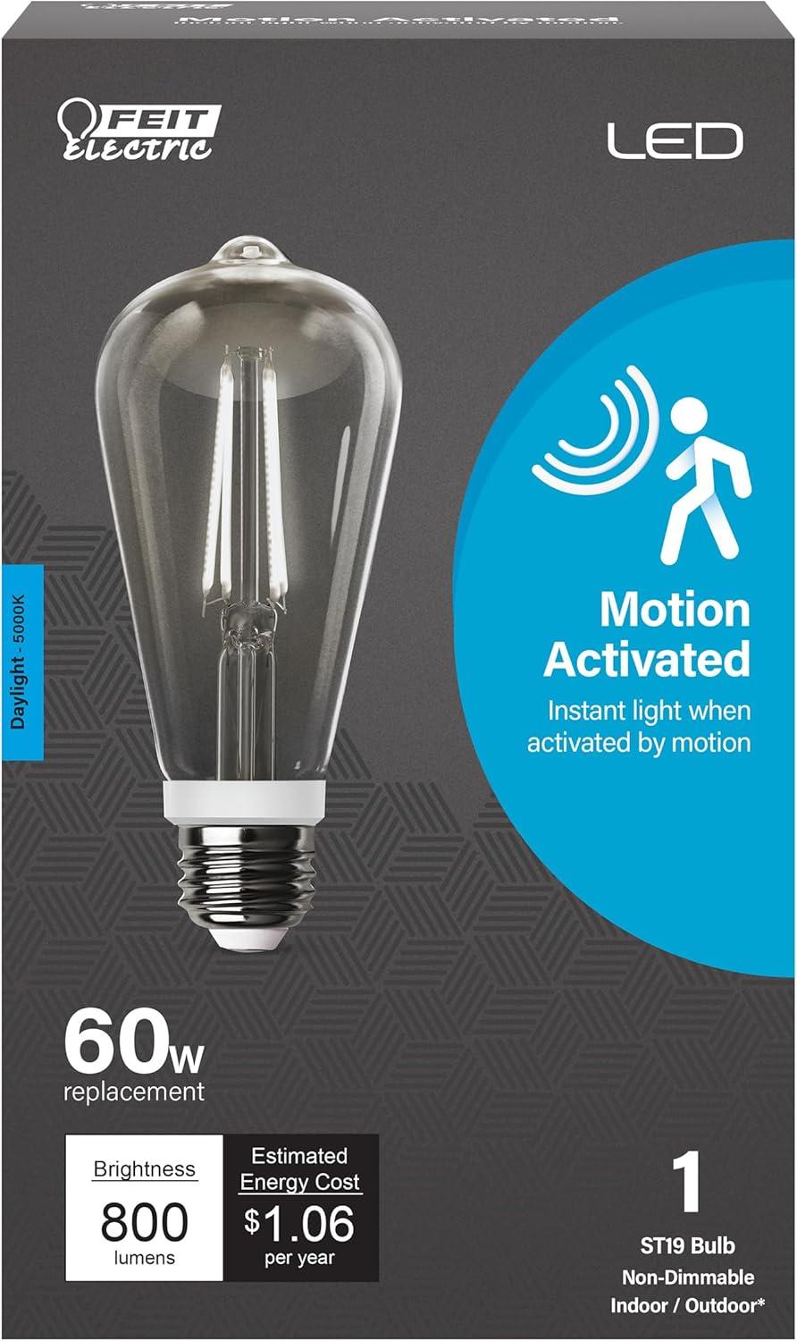 Feit Electric ST19 E26 (Medium) LED Motion Activated Bulb Daylight 60 Watt Equivalence 1 pk