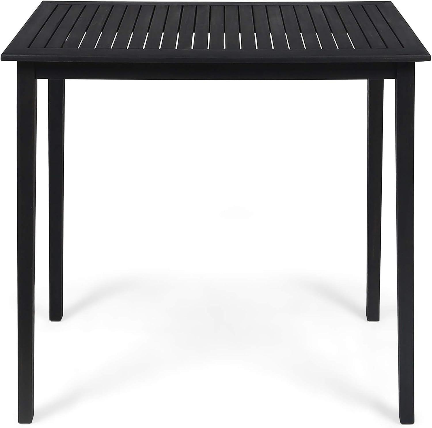 Elegant Acacia Wood Outdoor Bar Table in Dark Gray