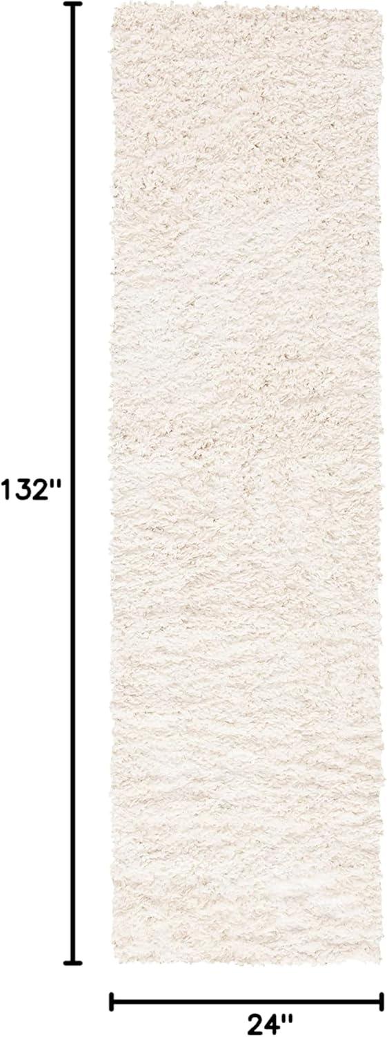 August Shag AUG200 Power Loomed Indoor Runner Rug - Ivory - 2'x11' - Safavieh