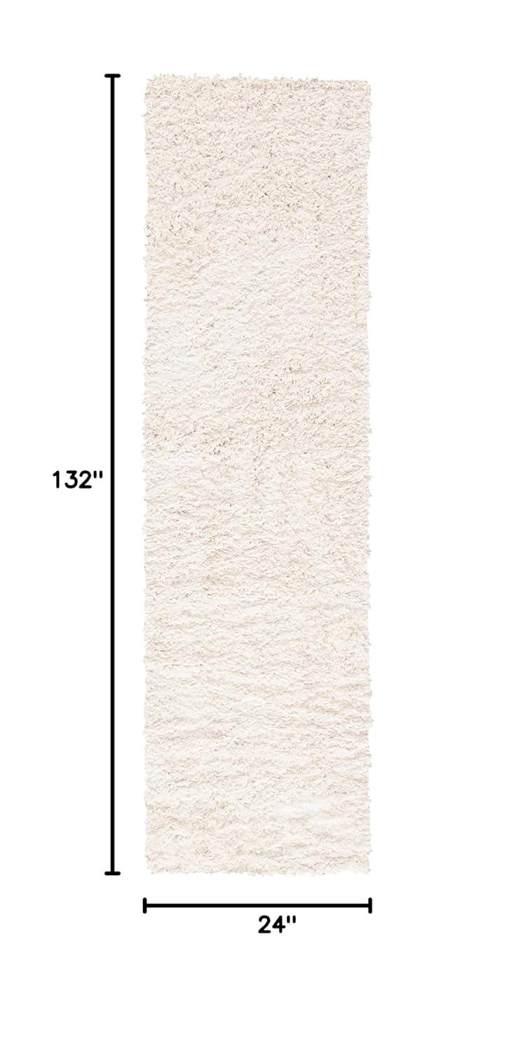 August Shag AUG200 Power Loomed Indoor Runner Rug - Ivory - 2'x11' - Safavieh
