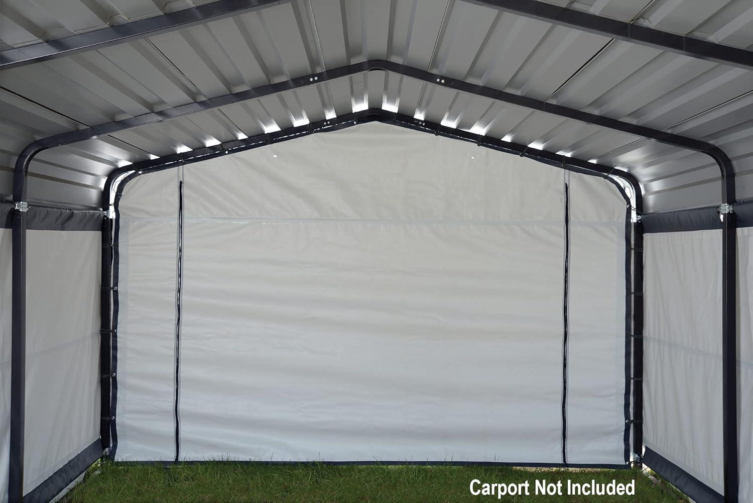 Gray Polyethylene Fabric Enclosure Kit for 10 x 15 ft Carports