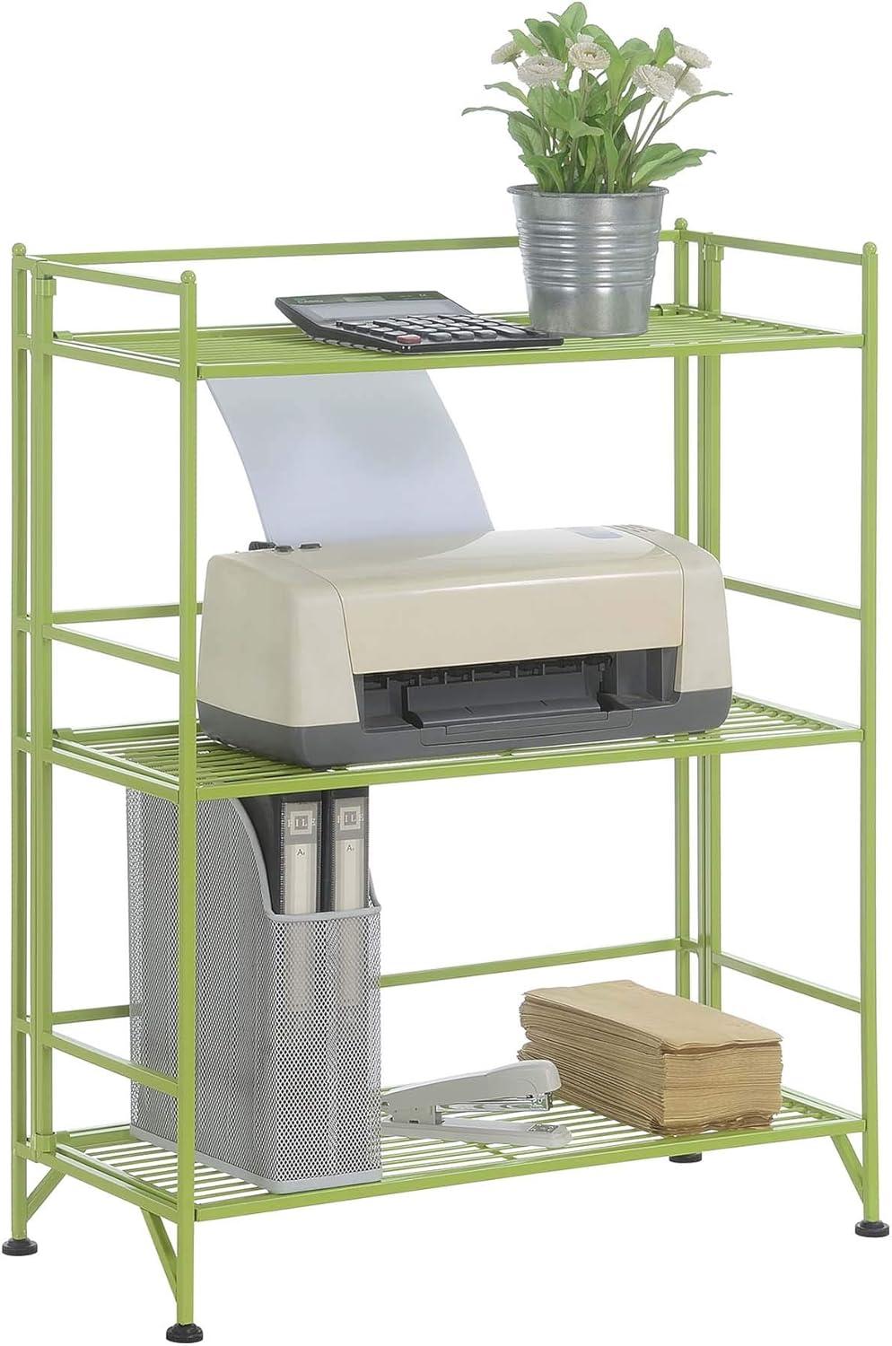 Convenience Concepts Xtra Storage 3 Tier Wide Folding Metal Shelf , Lime