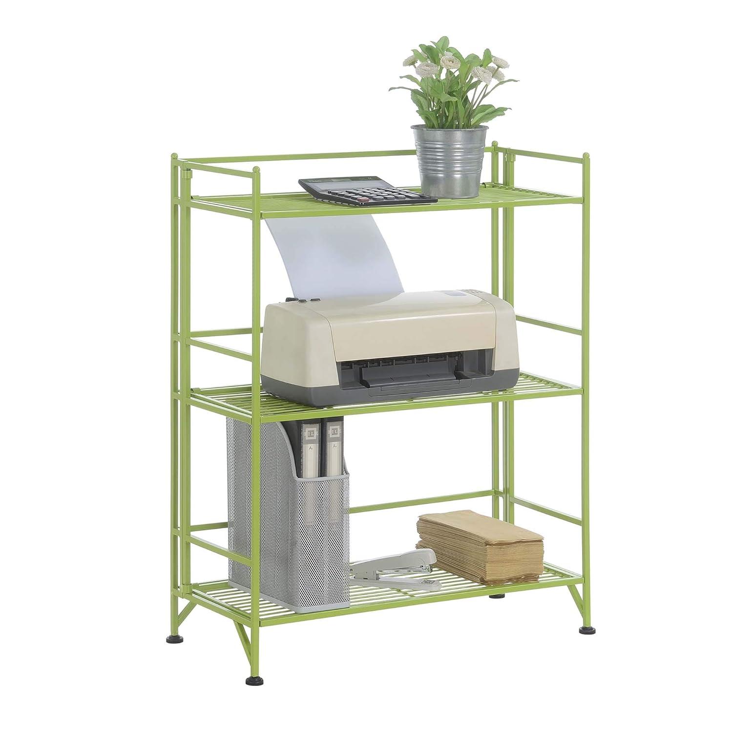 Convenience Concepts Xtra Storage 3 Tier Wide Folding Metal Shelf , Lime