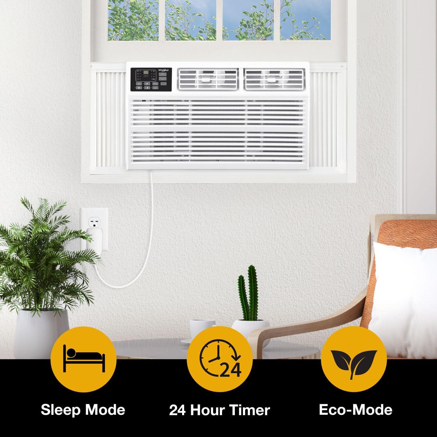 White 18,000 BTU Window Air Conditioner with Heater and Remote