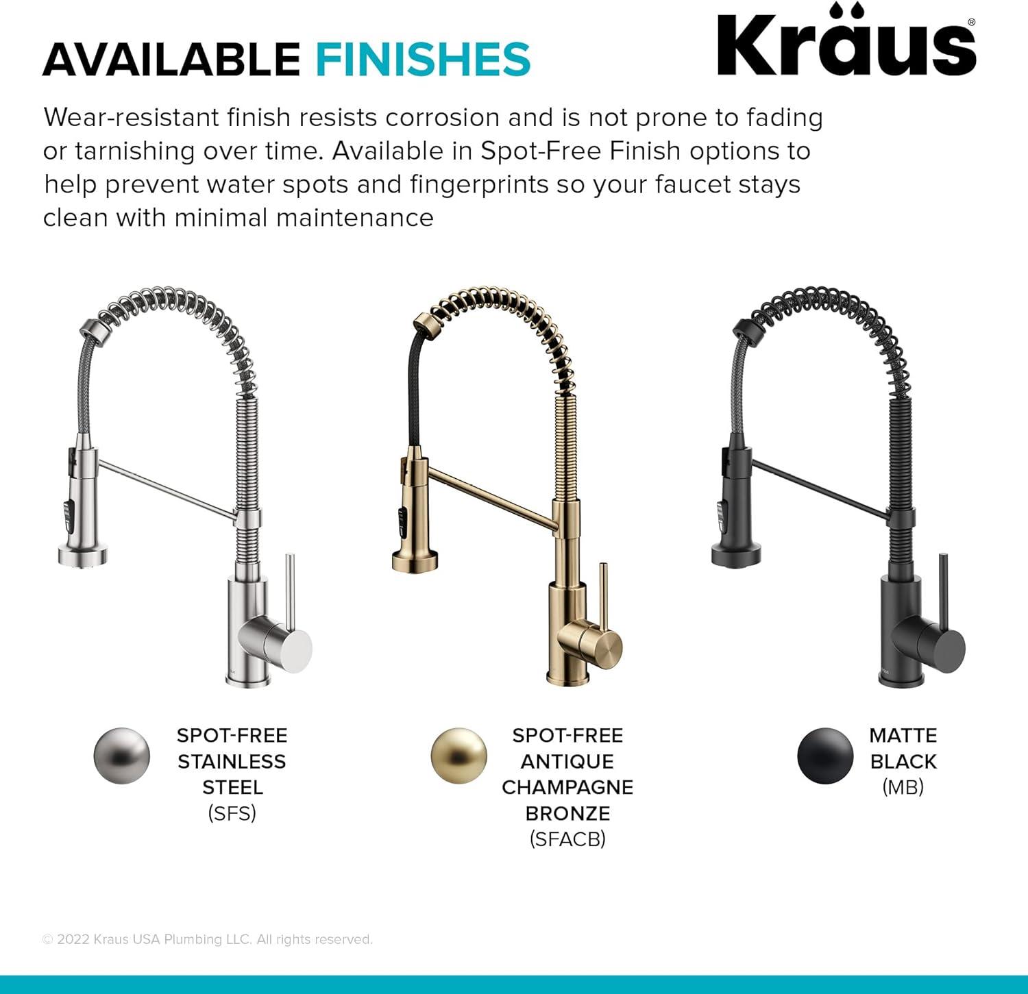 Kraus Bolden Touchless Sensor Commercial Style 2-Function Single Handle Pull-Down Kitchen Faucet