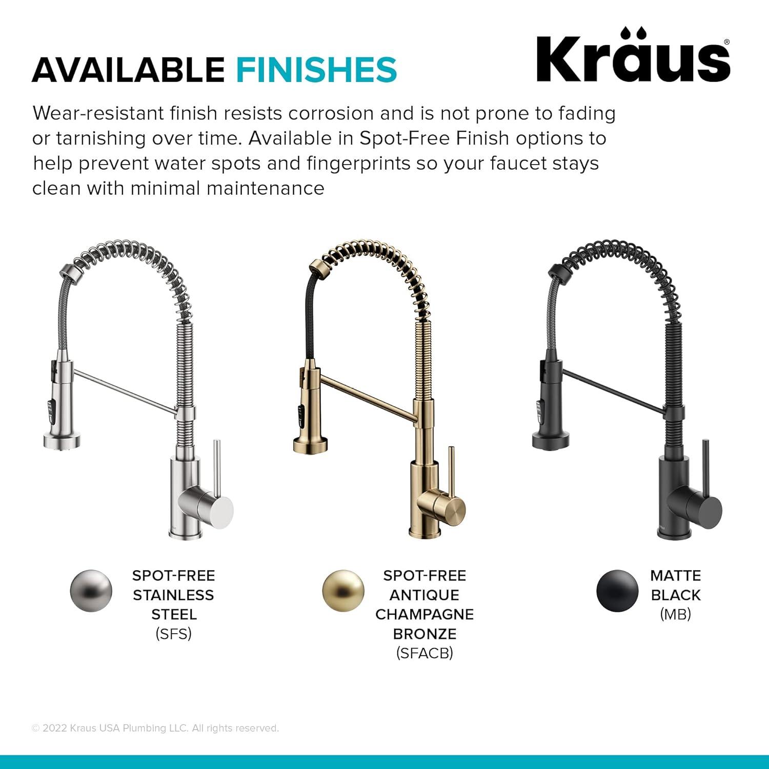 Kraus Bolden Touchless Sensor Commercial Style 2-Function Single Handle Pull-Down Kitchen Faucet