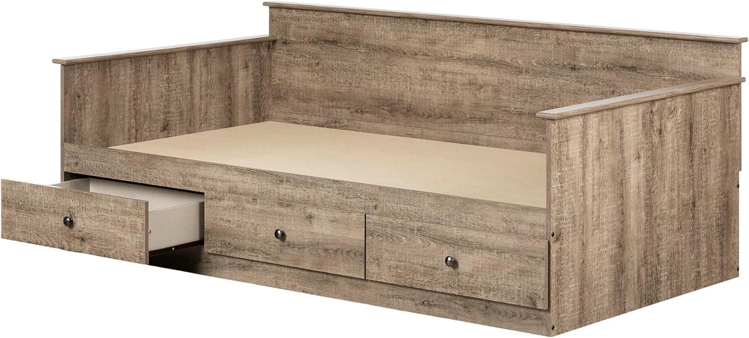 Twin Tassio Daybed with Storage Weathered Oak - South Shore