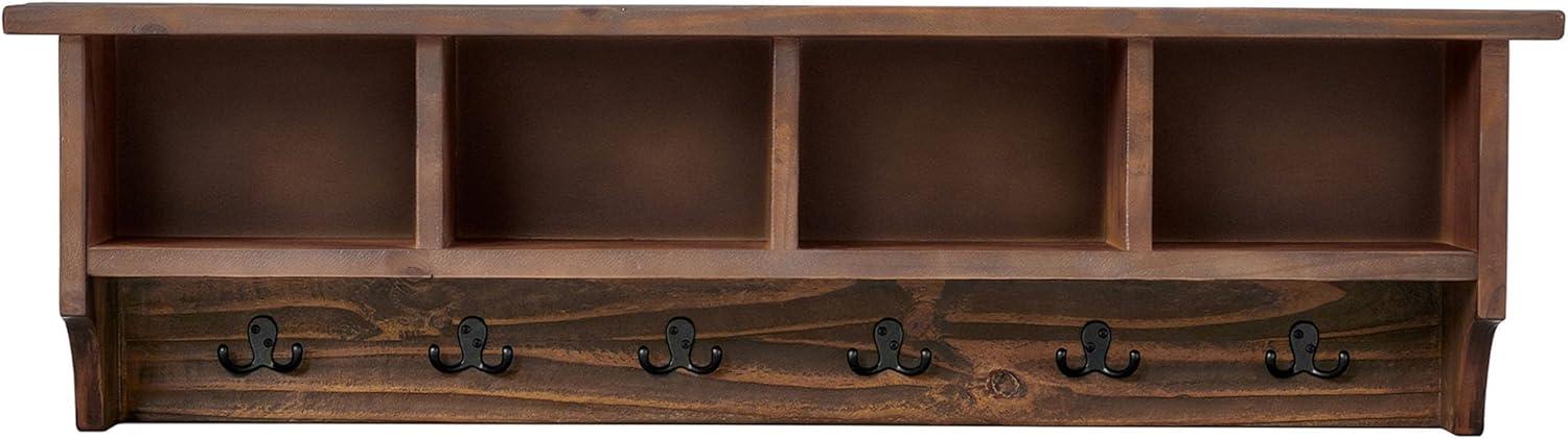 48 in. Pomona Metal & Wood Entryway Coat Hook with Storage Cubbies