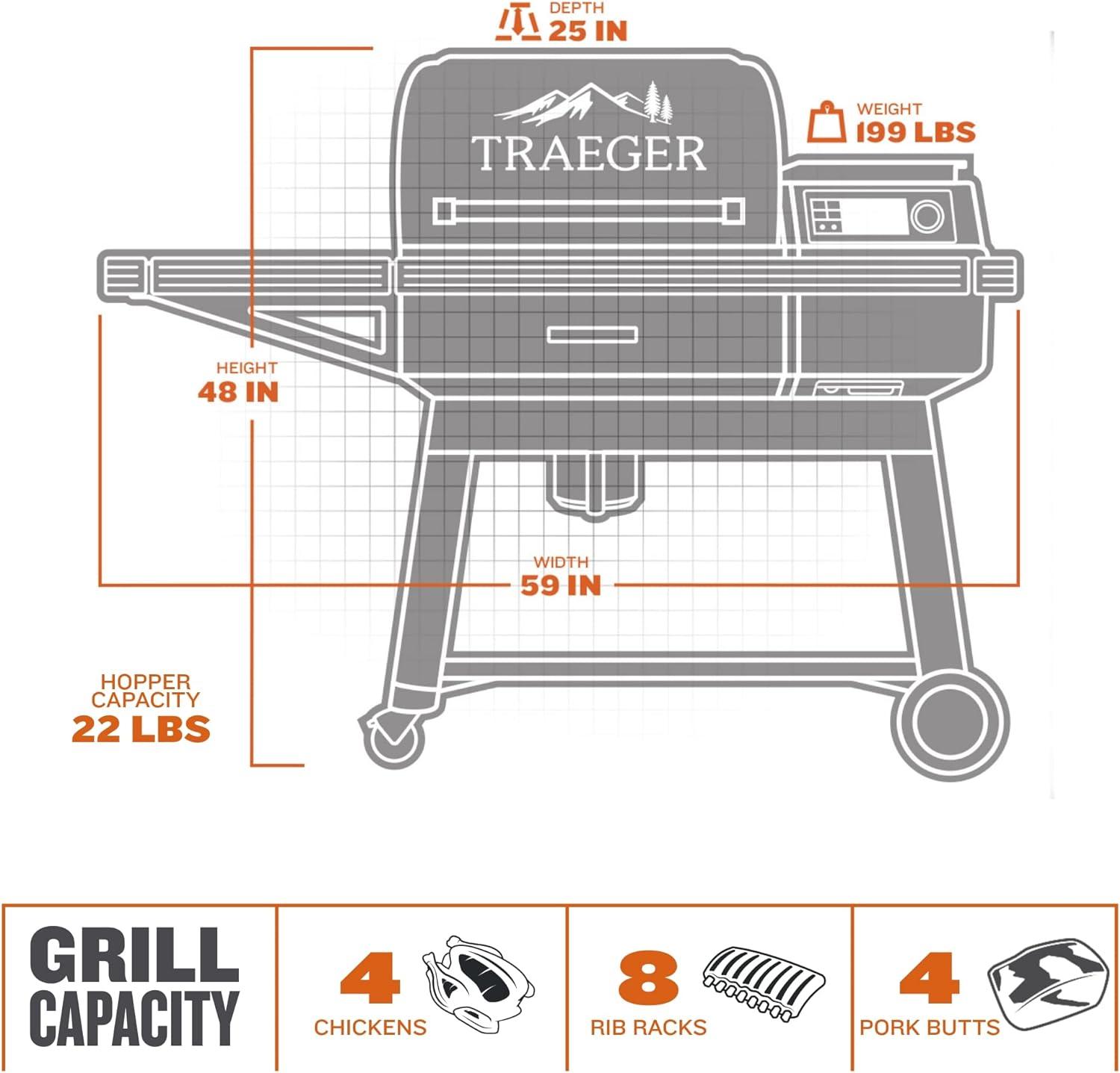 Traeger Ironwood Black Electric Wood Pellet Grill with WiFi