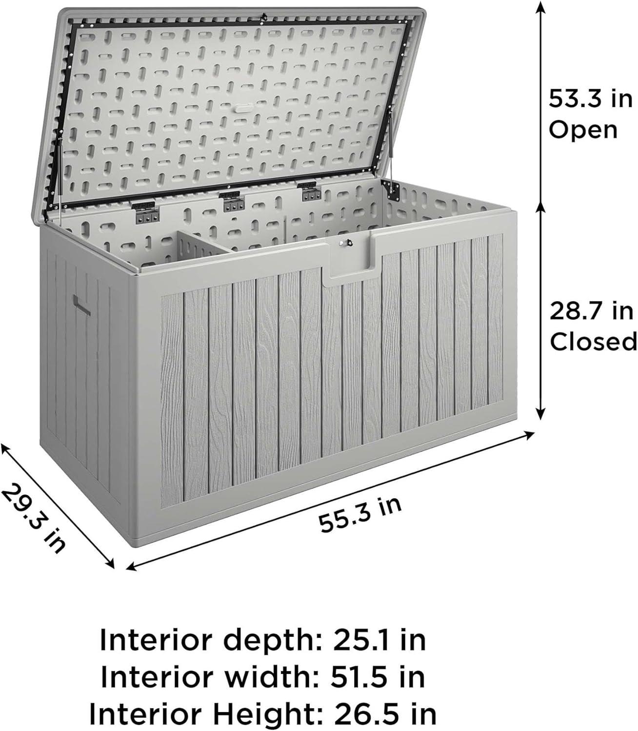 COSCO 150 Gallon Gray Plastic Outdoor Storage Deck Box