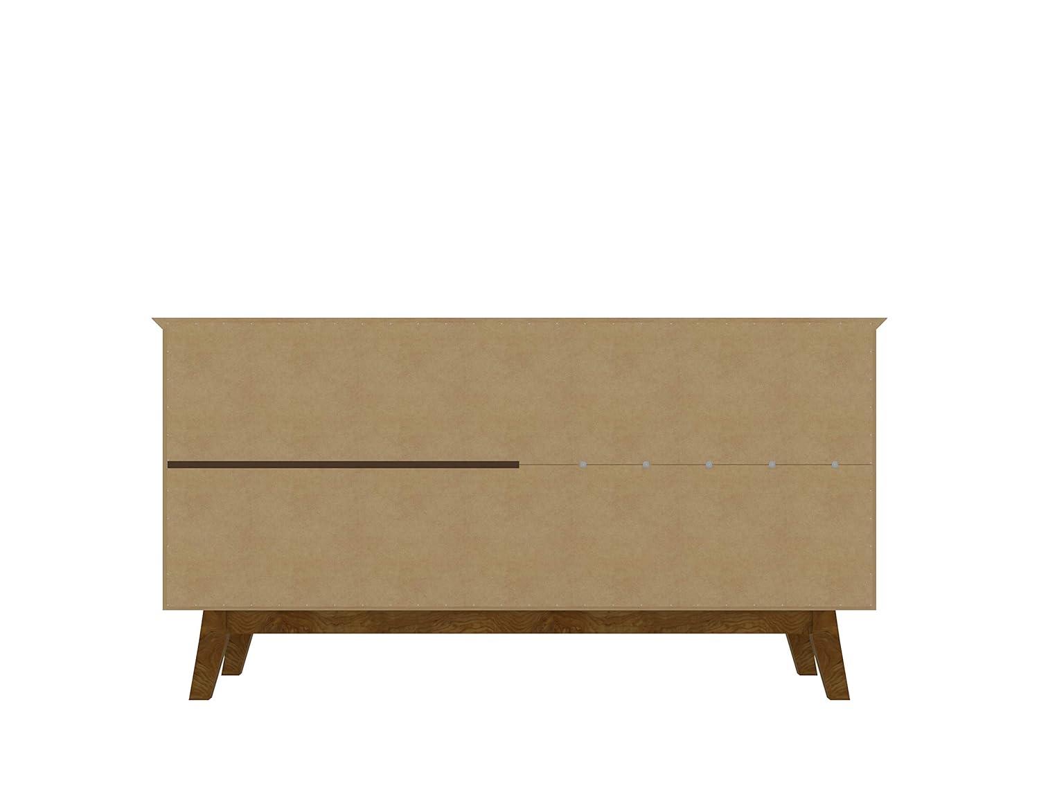 62.99" Yonkers Sideboard Off White/Cinnamon - Manhattan Comfort: Mid-Century Buffet Console